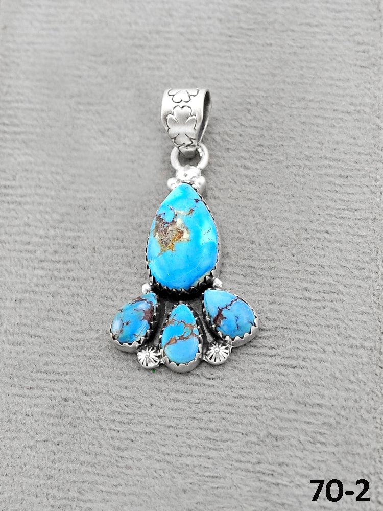 Southwest Handmade Golden Hills Turquoise & Sterling Silver Pendants