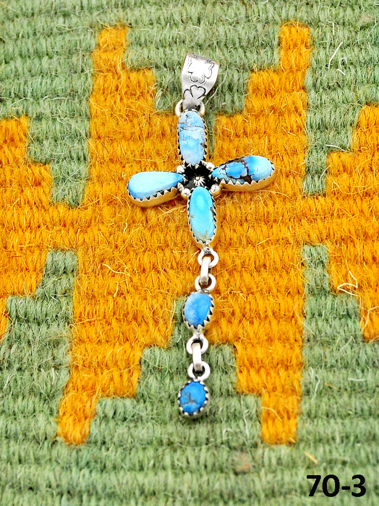 Southwest Handmade Golden Hills Turquoise & Sterling Silver Pendants