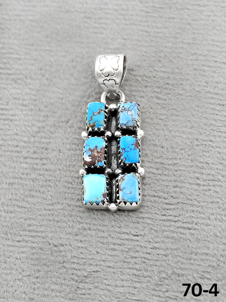 Southwest Handmade Golden Hills Turquoise & Sterling Silver Pendants