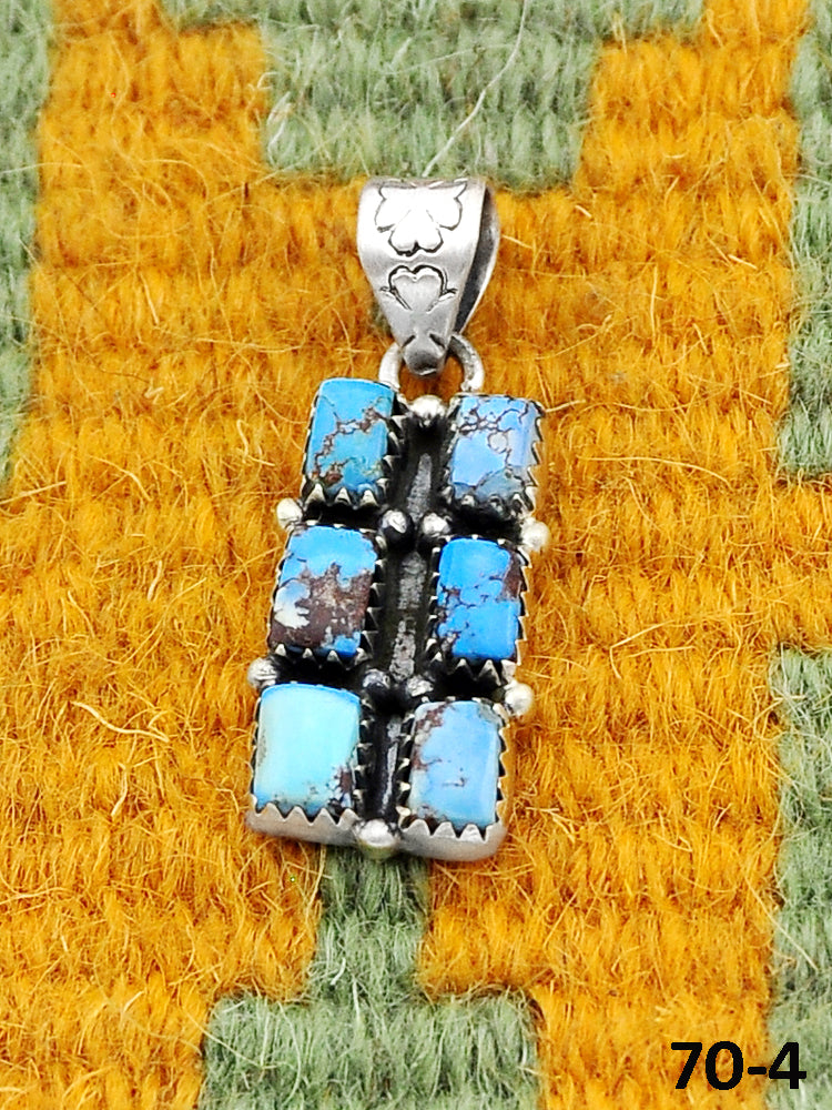 Southwest Handmade Golden Hills Turquoise & Sterling Silver Pendants