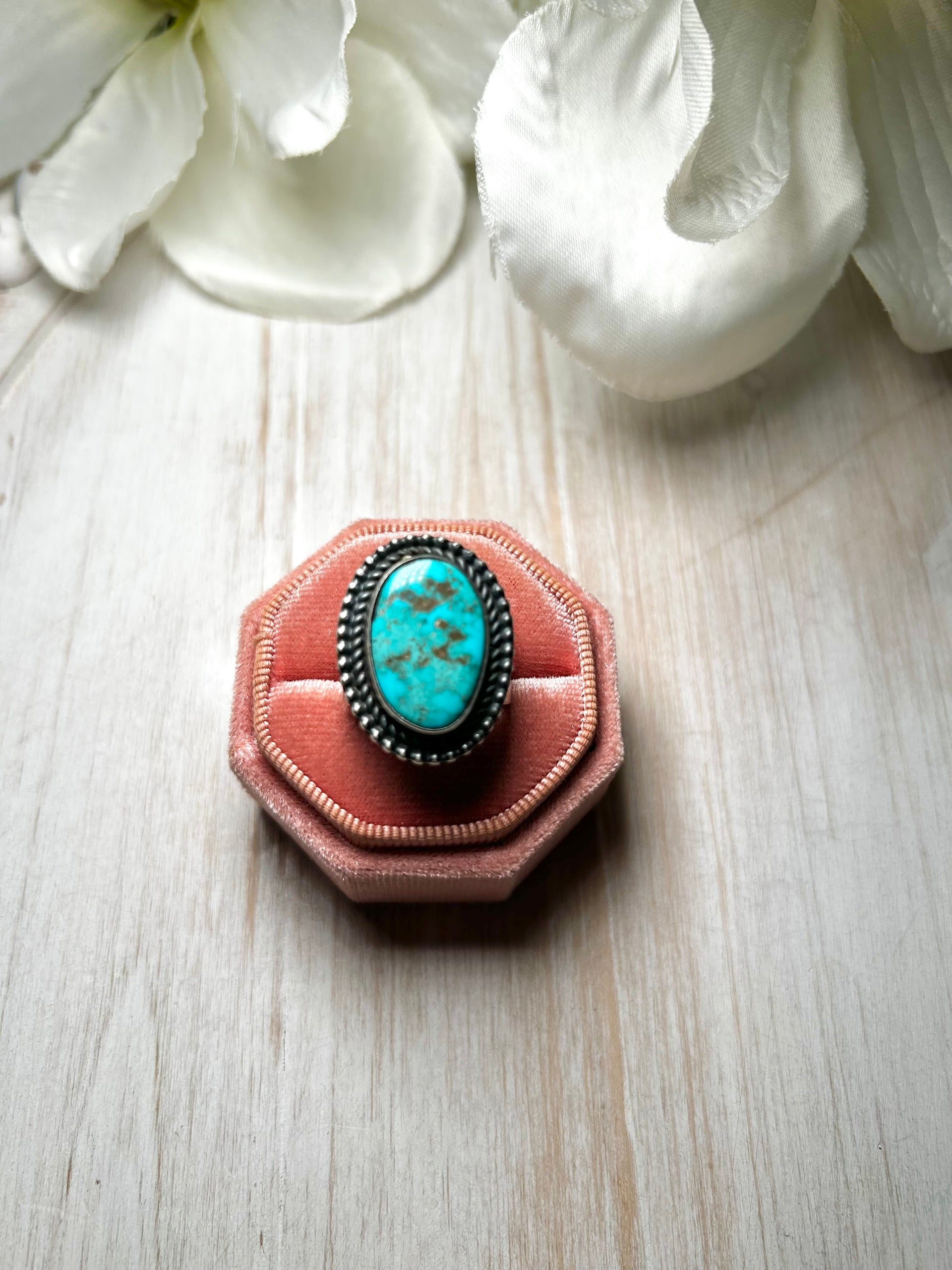 Antionette Martinez Royston Turquoise & Sterling Silver Ring Size 8