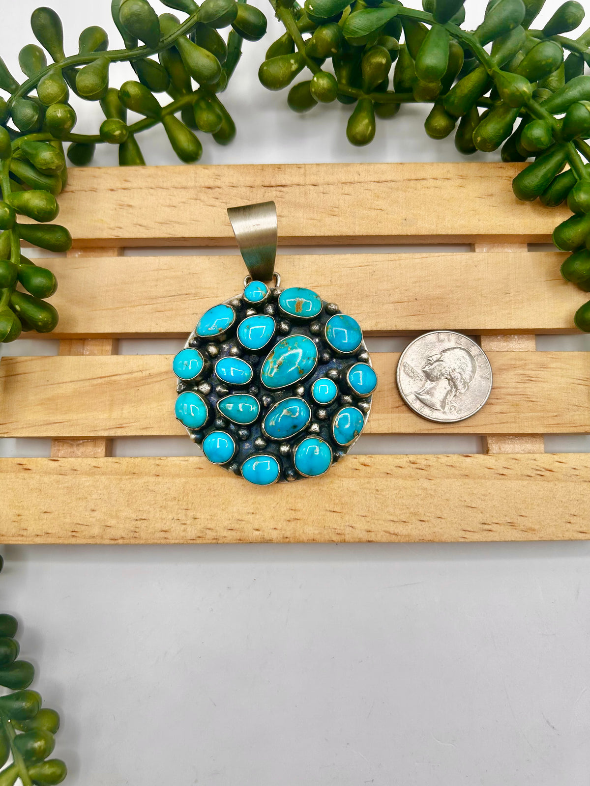 Bobby Johnson Kingman Turquoise & Sterling Silver Pendant
