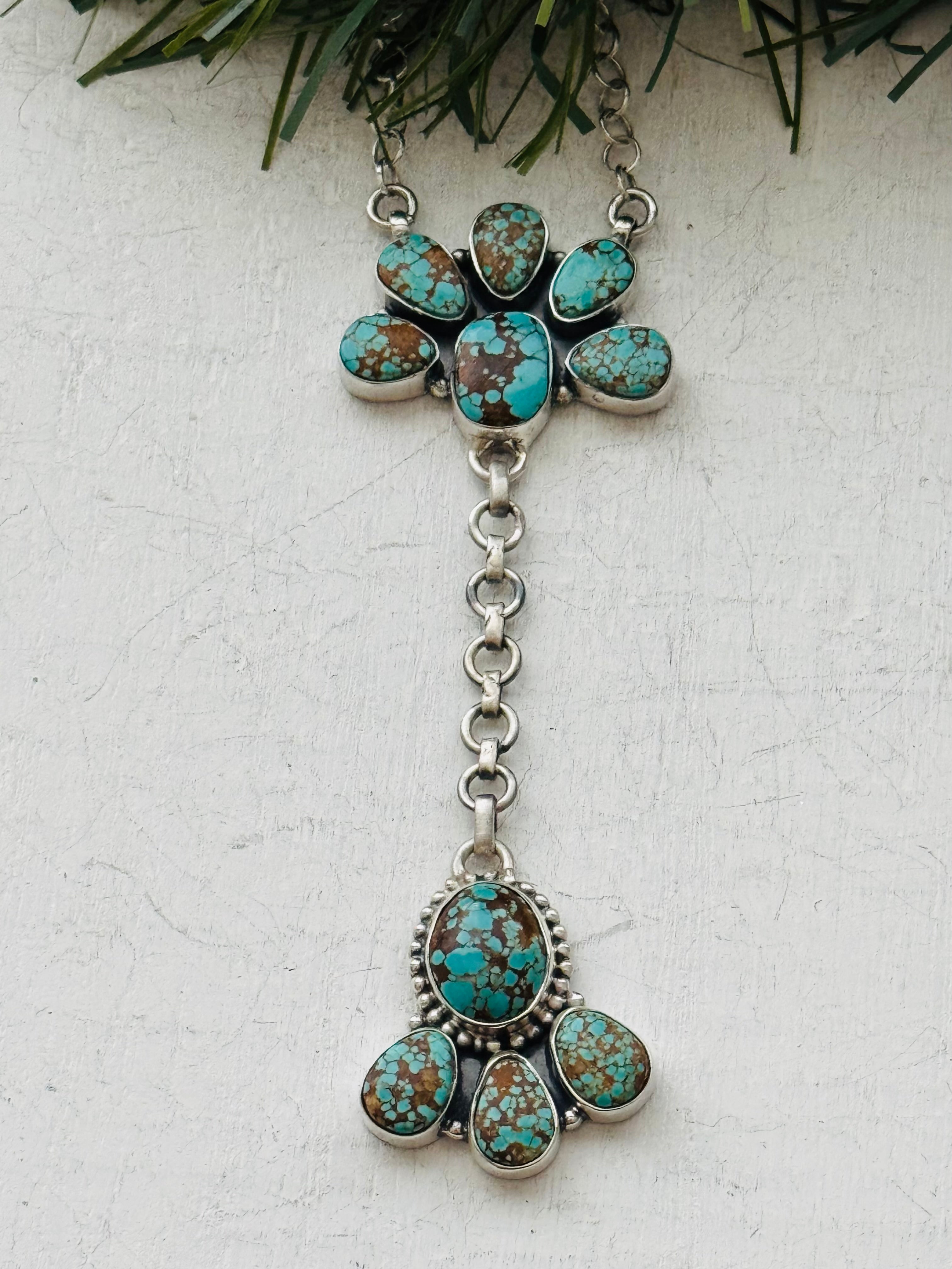 Southwest Handmade #8 Turquoise & Sterling Silver Necklace