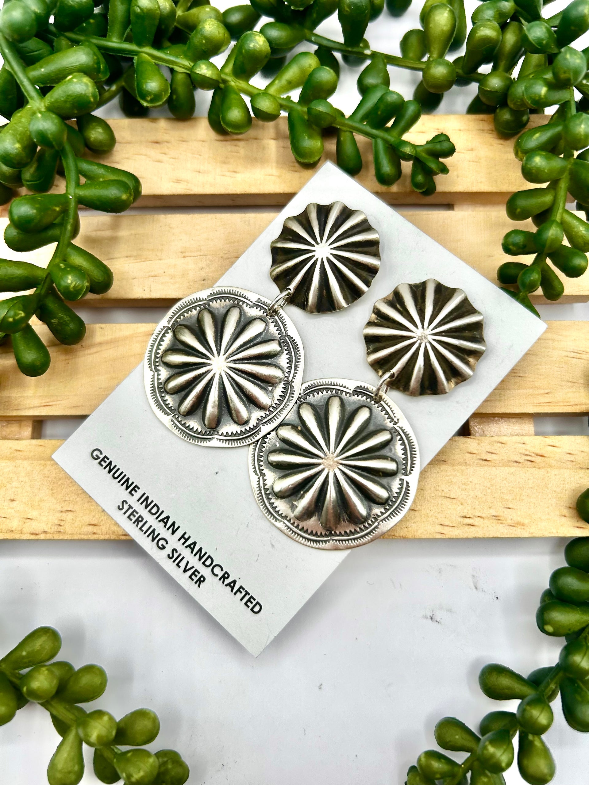Navajo Made  Sterling Silver Post Earrings