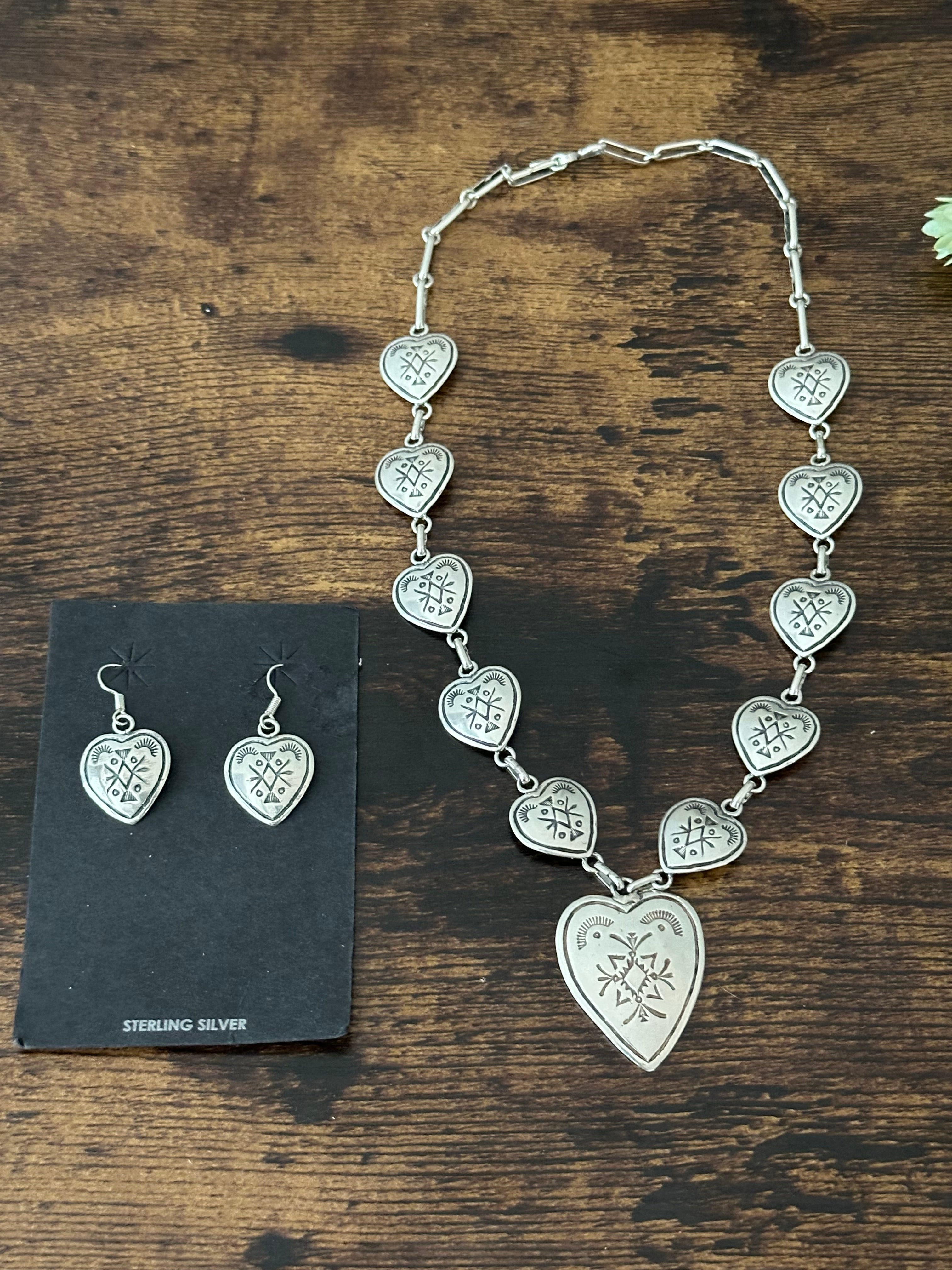 Joe Piaso Sterling Silver Heart Necklace Set