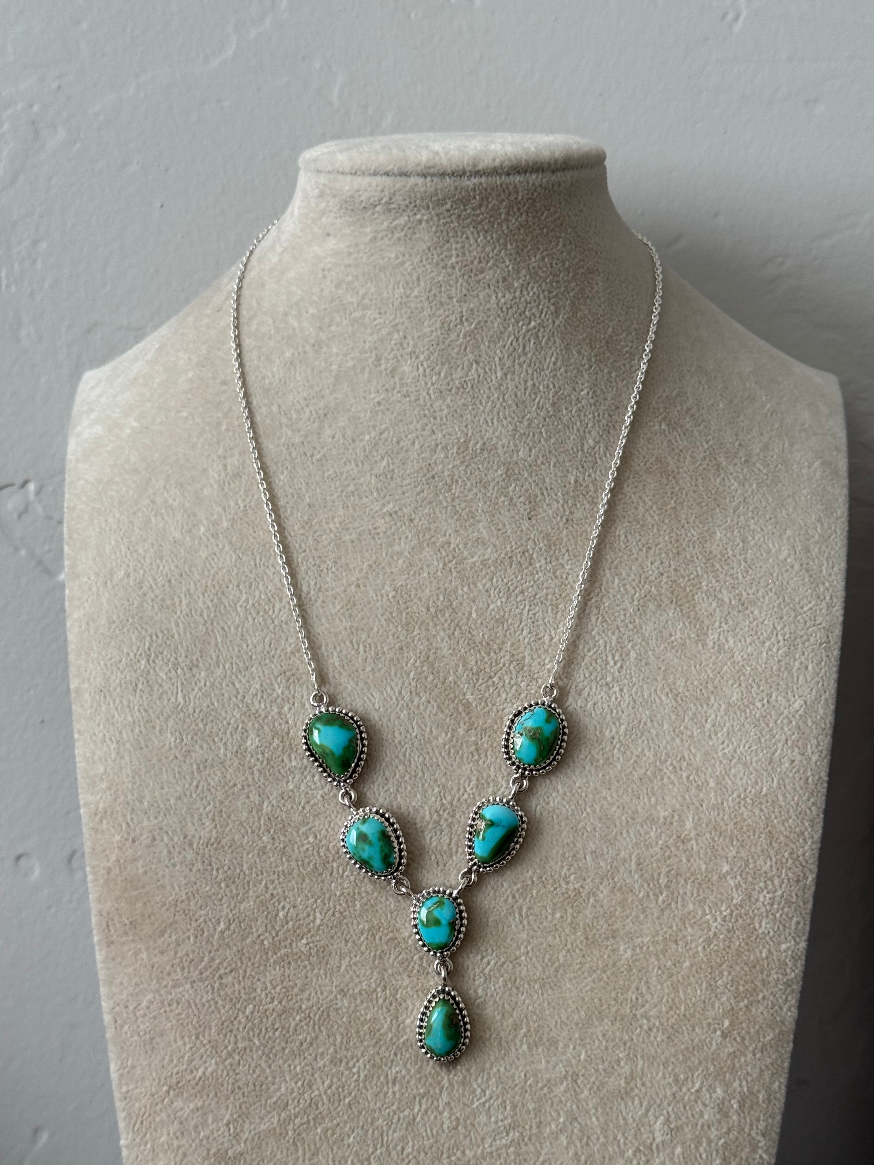 Southwest Handmade Sonoran Mountain Turquoise & Sterling Silver Necklace