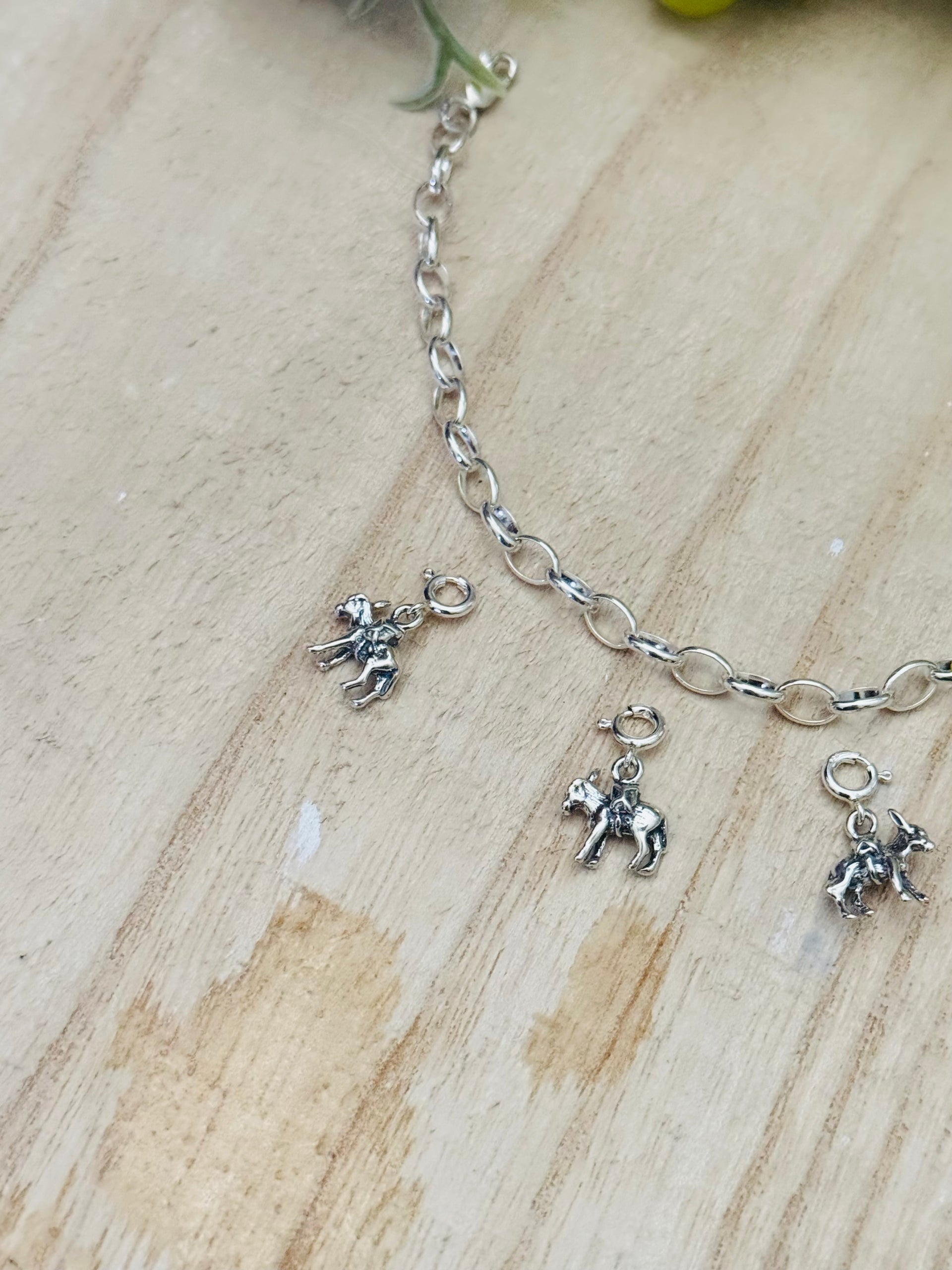 Navajo Made Sterling Silver Donkey Cast Charms