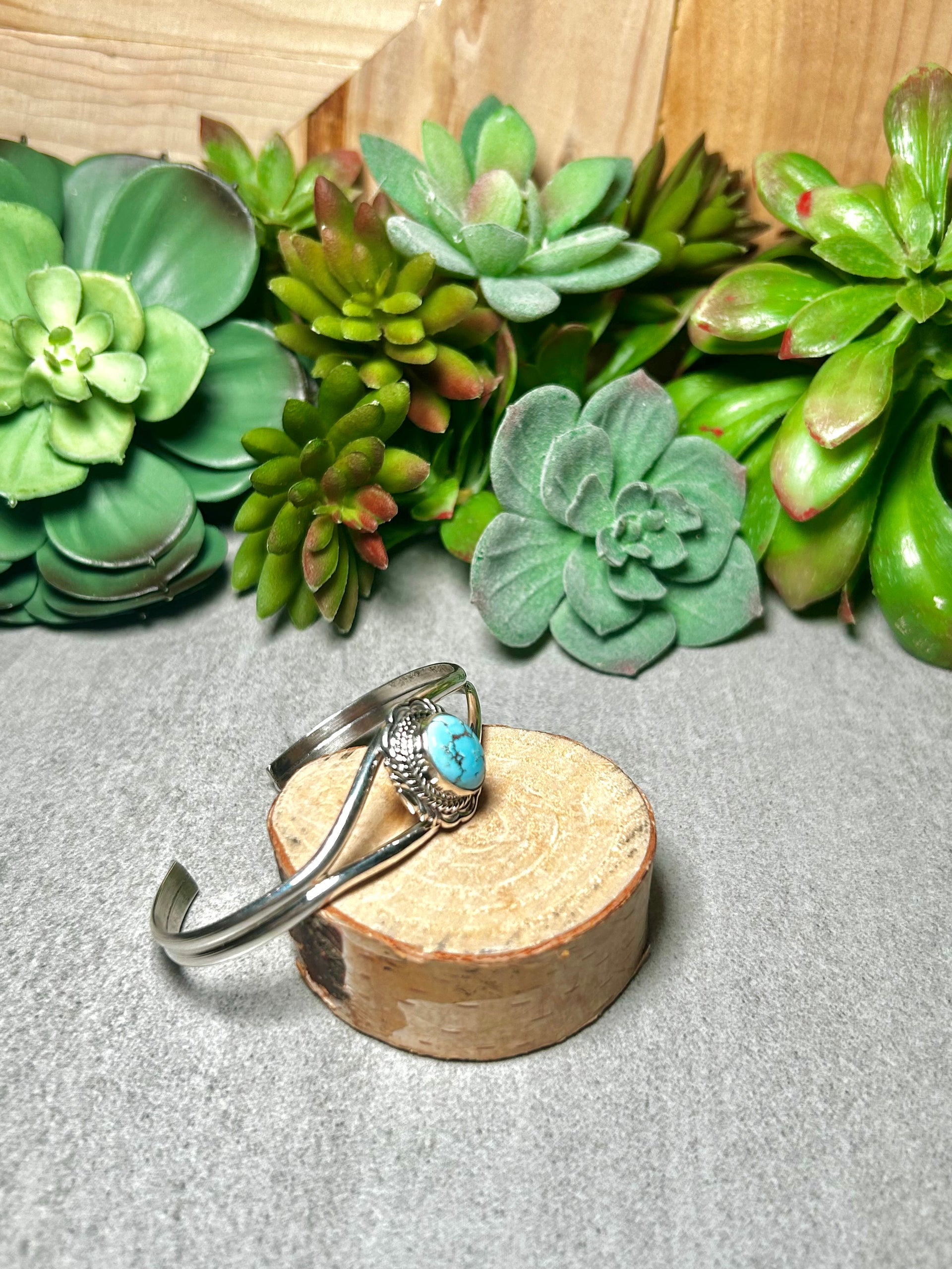 Virgil Chee Golden Hill Turquoise & Sterling Silver Cuff Bracelet