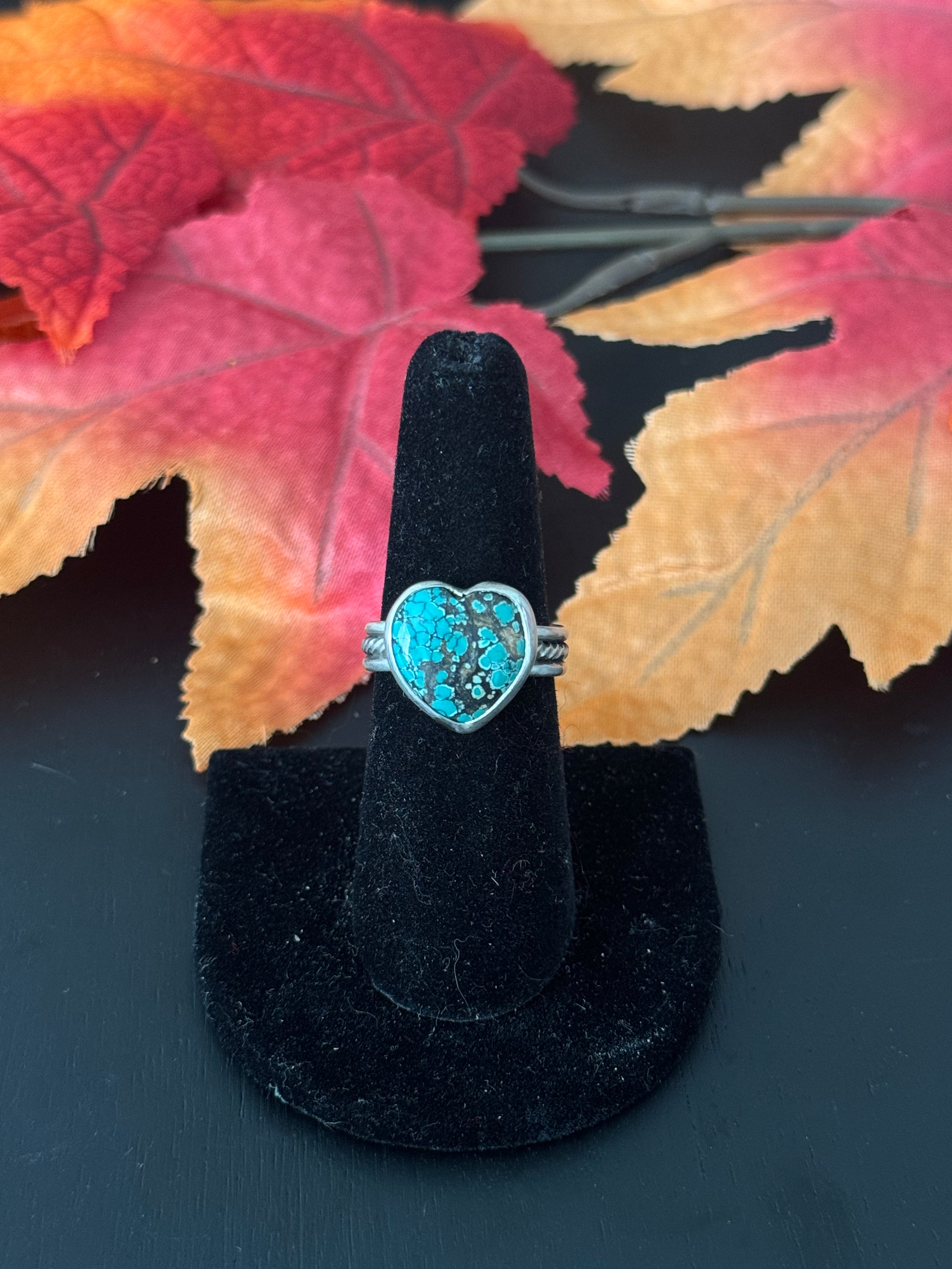 Navajo Made Sterling Silver Heart Ring