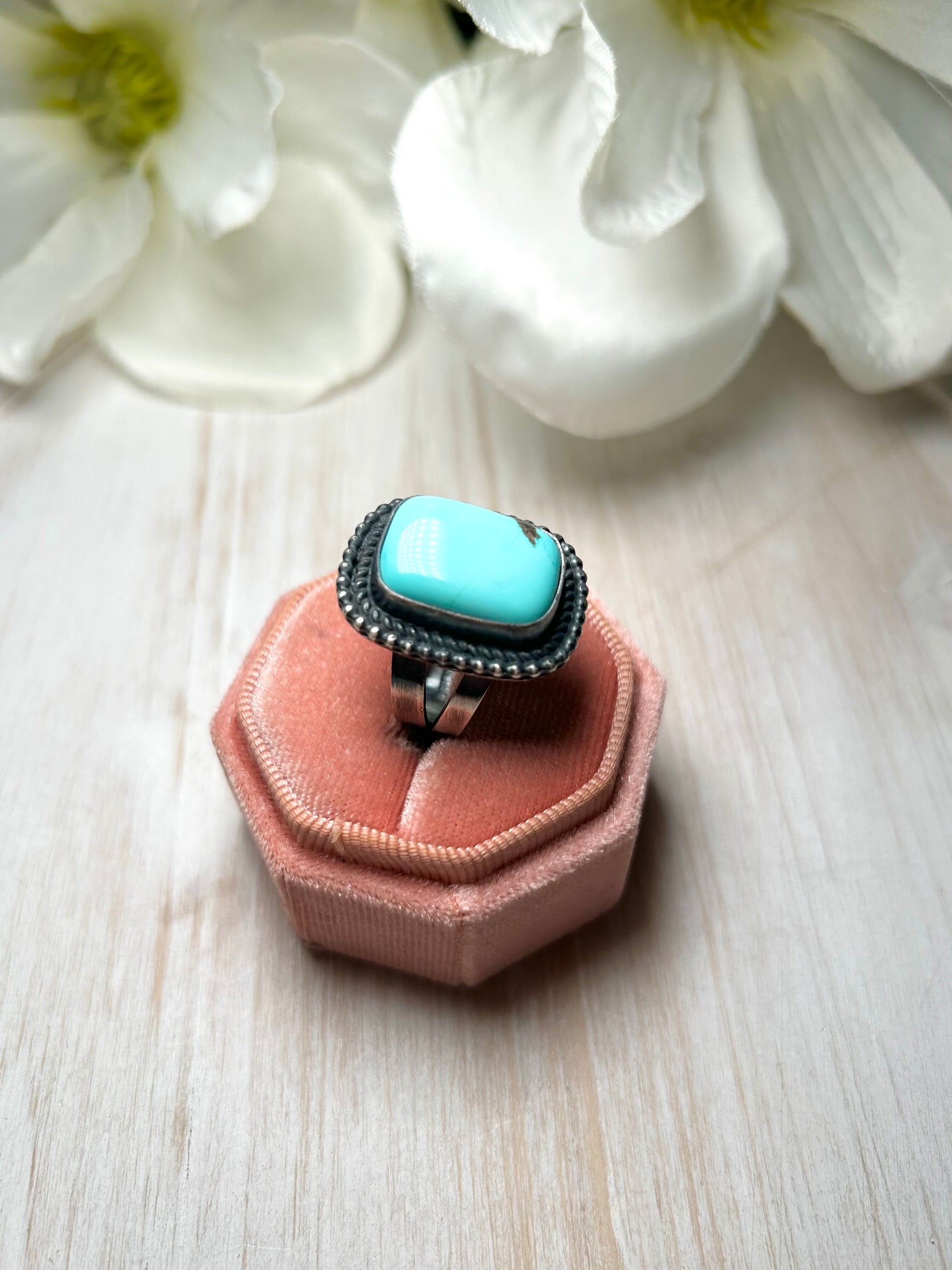 Antionette Martinez Royston Turquoise & Sterling Silver Ring Size 7.5