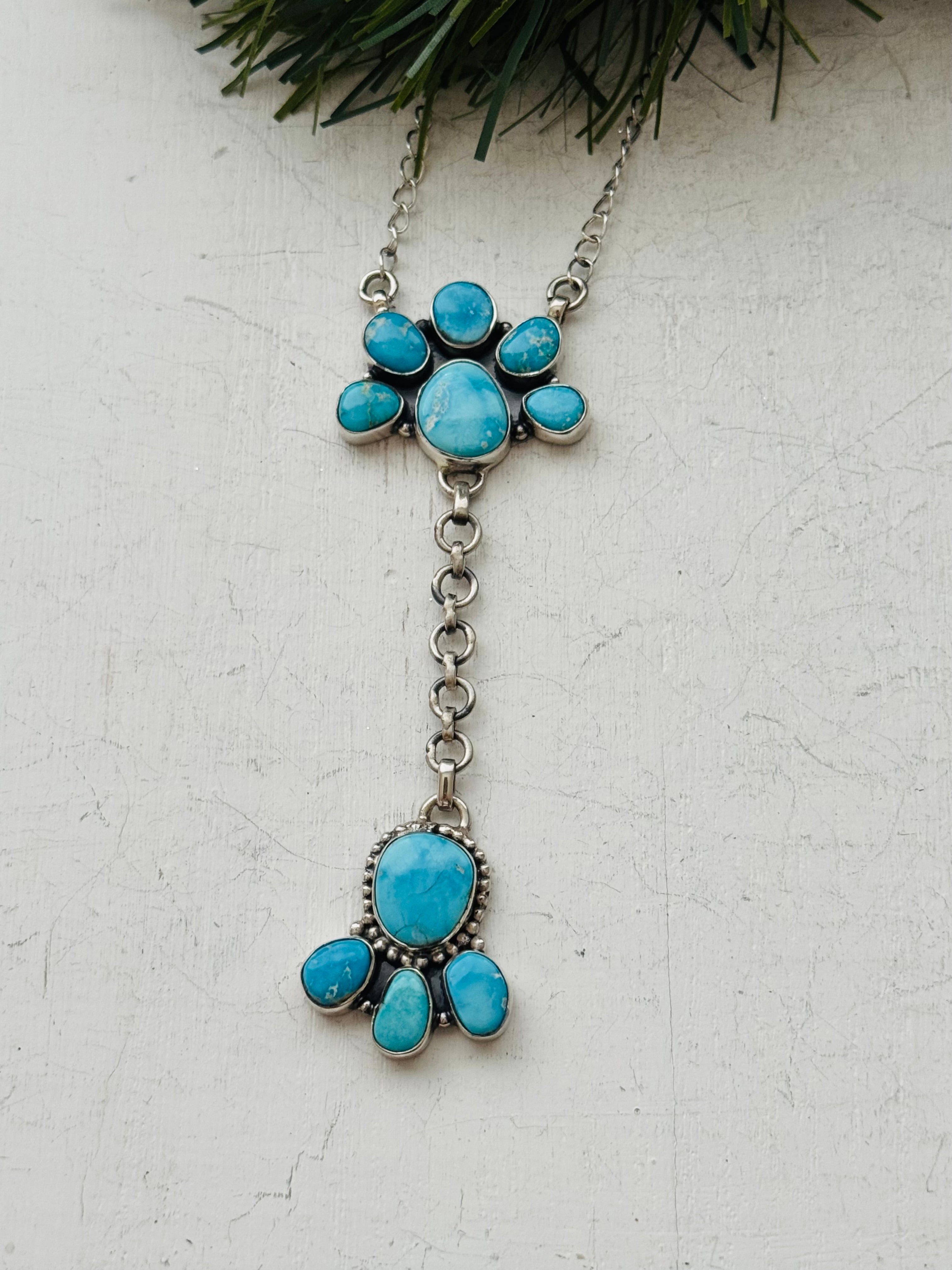 Southwest Handmade Valley Blue Turquoise & Sterling Silver Necklace