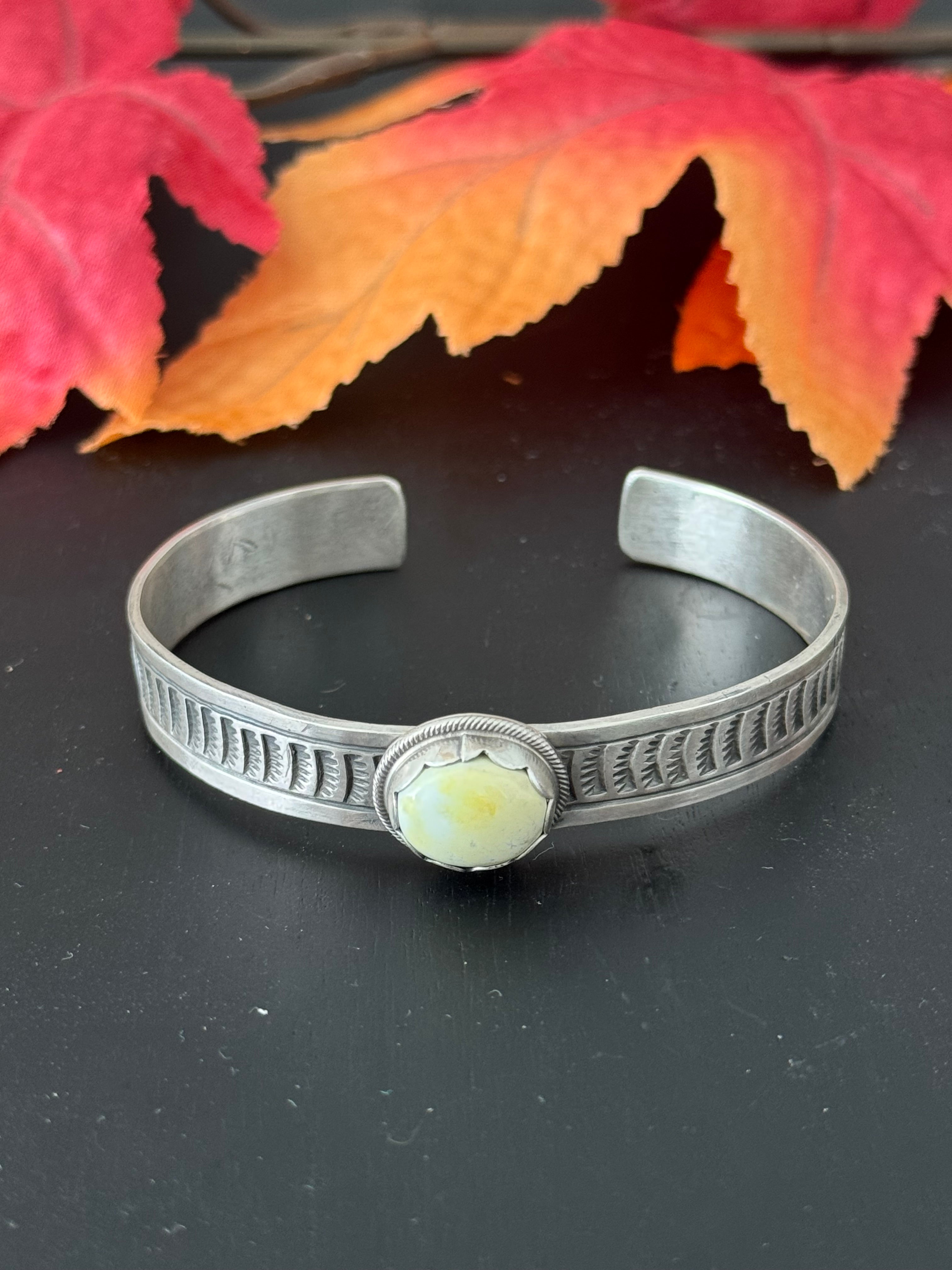 Tillie John Palomino Variscite and Sterling Silver Cuff Bracelet