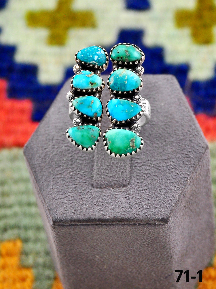 Southwest Handmade Emerald Valley & Sterling Silver Ring