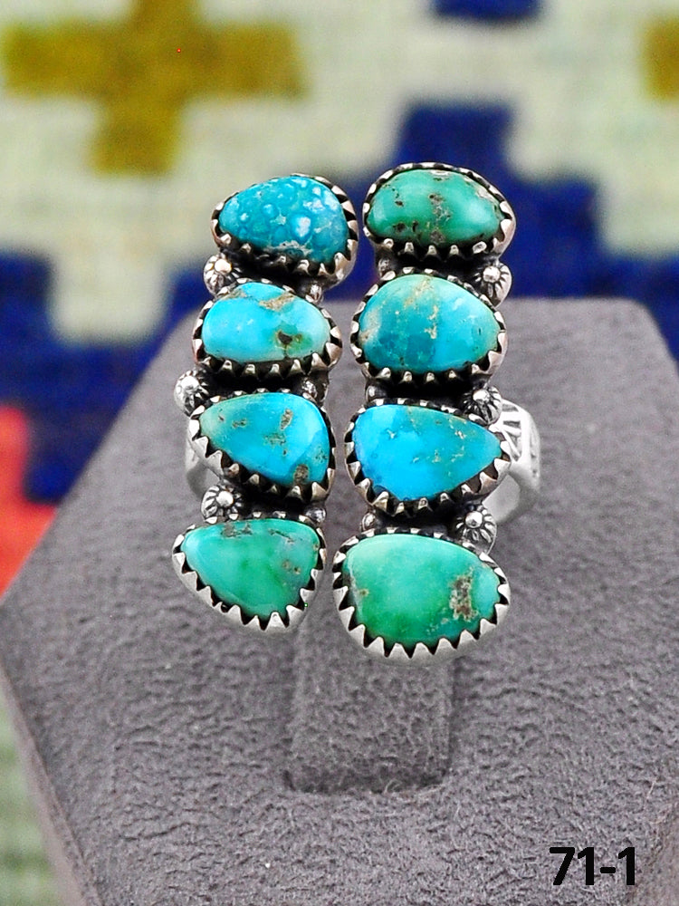 Southwest Handmade Emerald Valley & Sterling Silver Ring