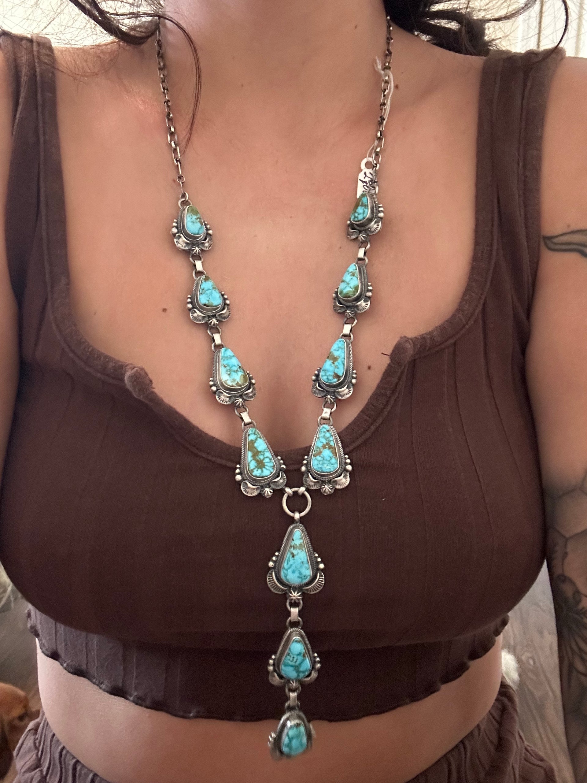 Randy Boyd High Grade Kingman Turquoise & Sterling Silver Necklace Set