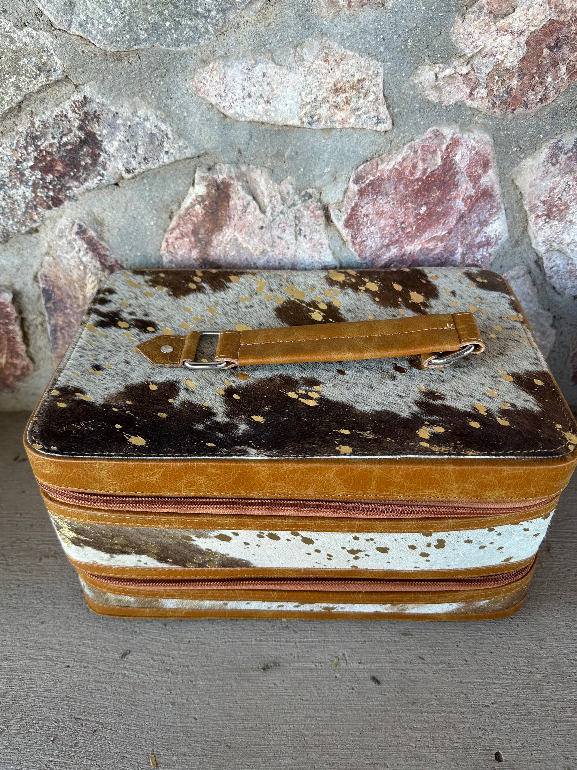 Genuine Leather Cowhide Jewelry Box