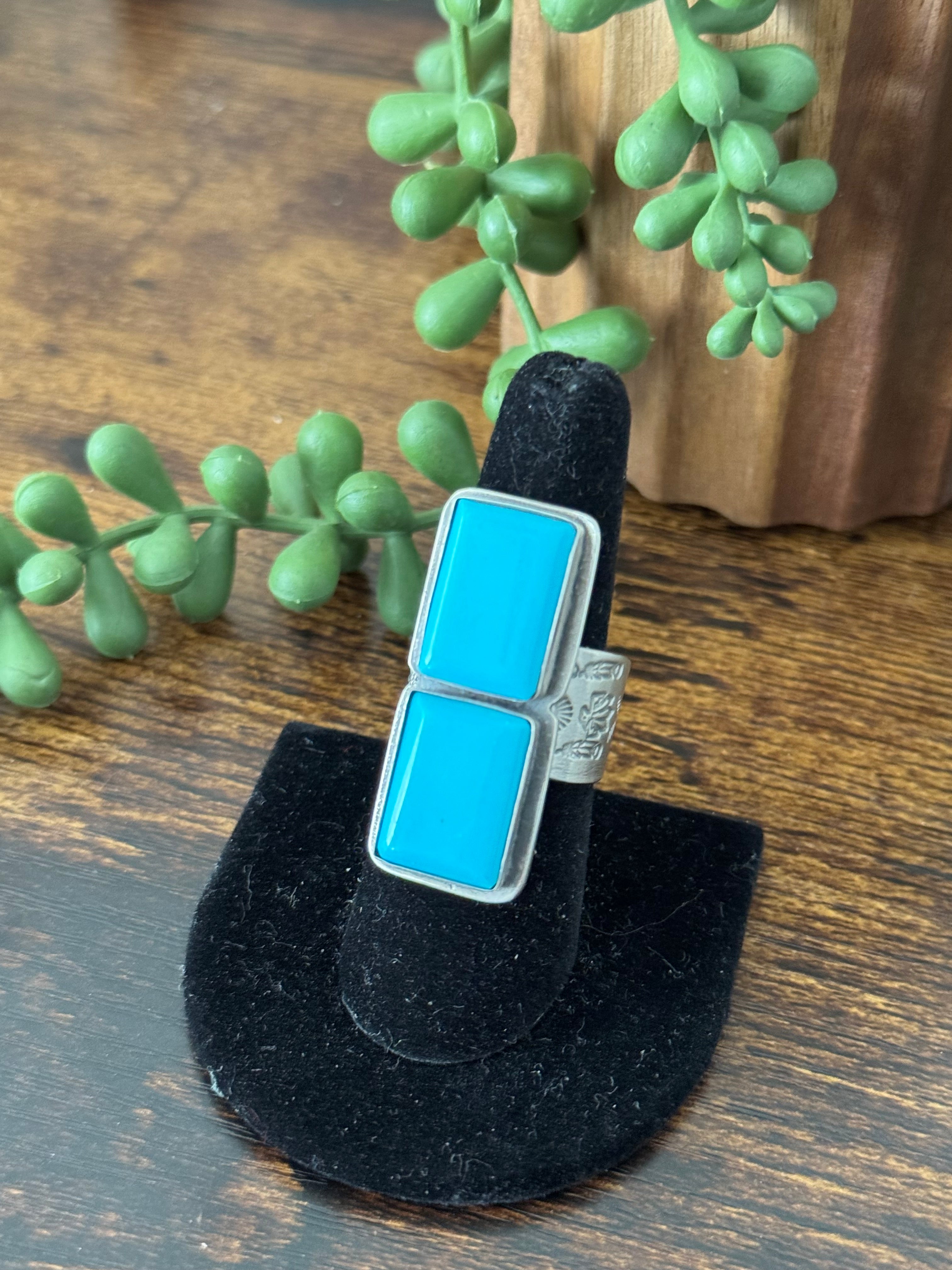 Ned Nez Kingman Turquoise & Sterling Silver Ring