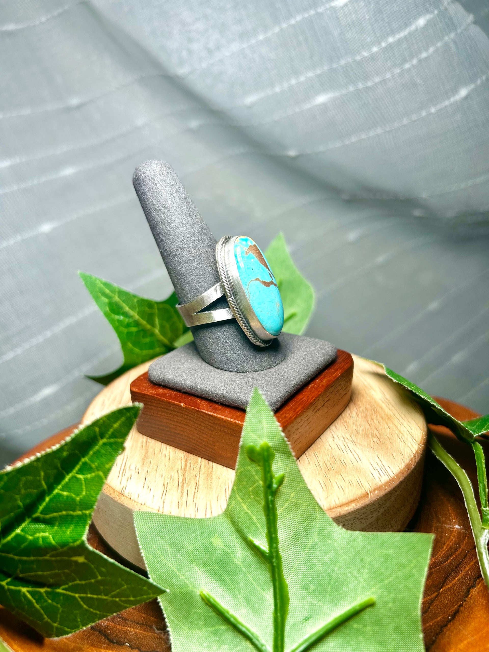 Antionette Martinez Kingman Turquoise & Sterling Silver Adjustable Ring