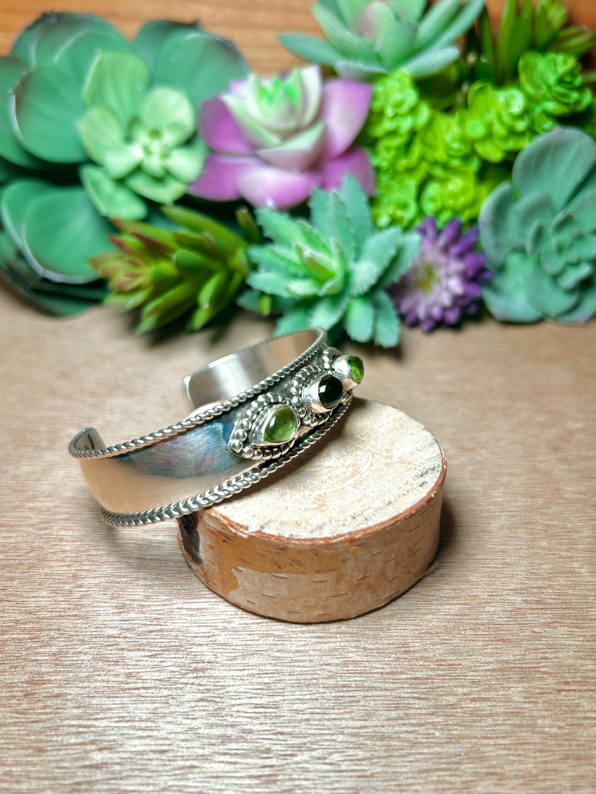 Richard Long Peridot & Sterling Silver Cuff Bracelet