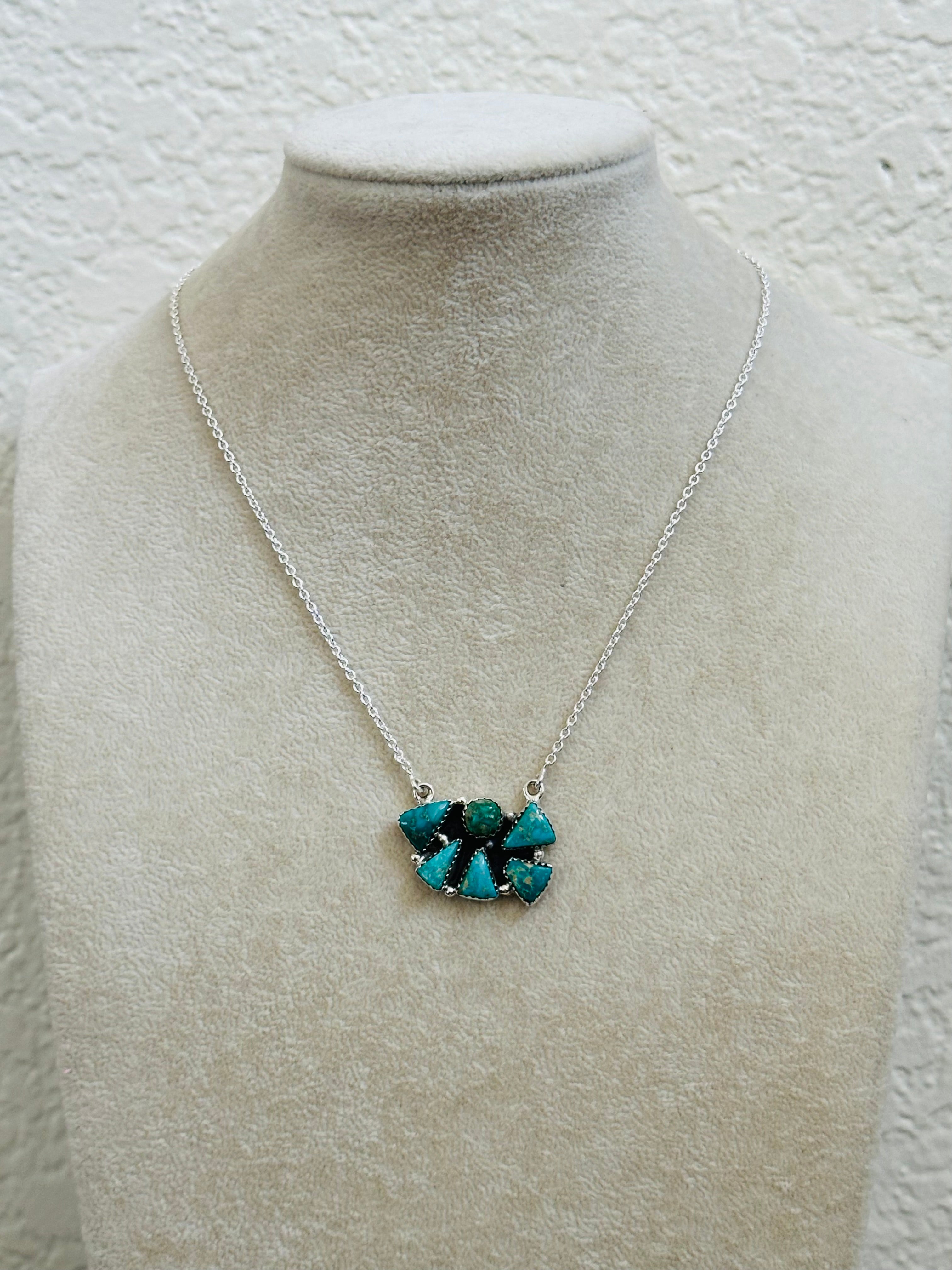 TTD “Million Dollar Baby” Emerald Valley Turquoise & Sterling Silver Necklace