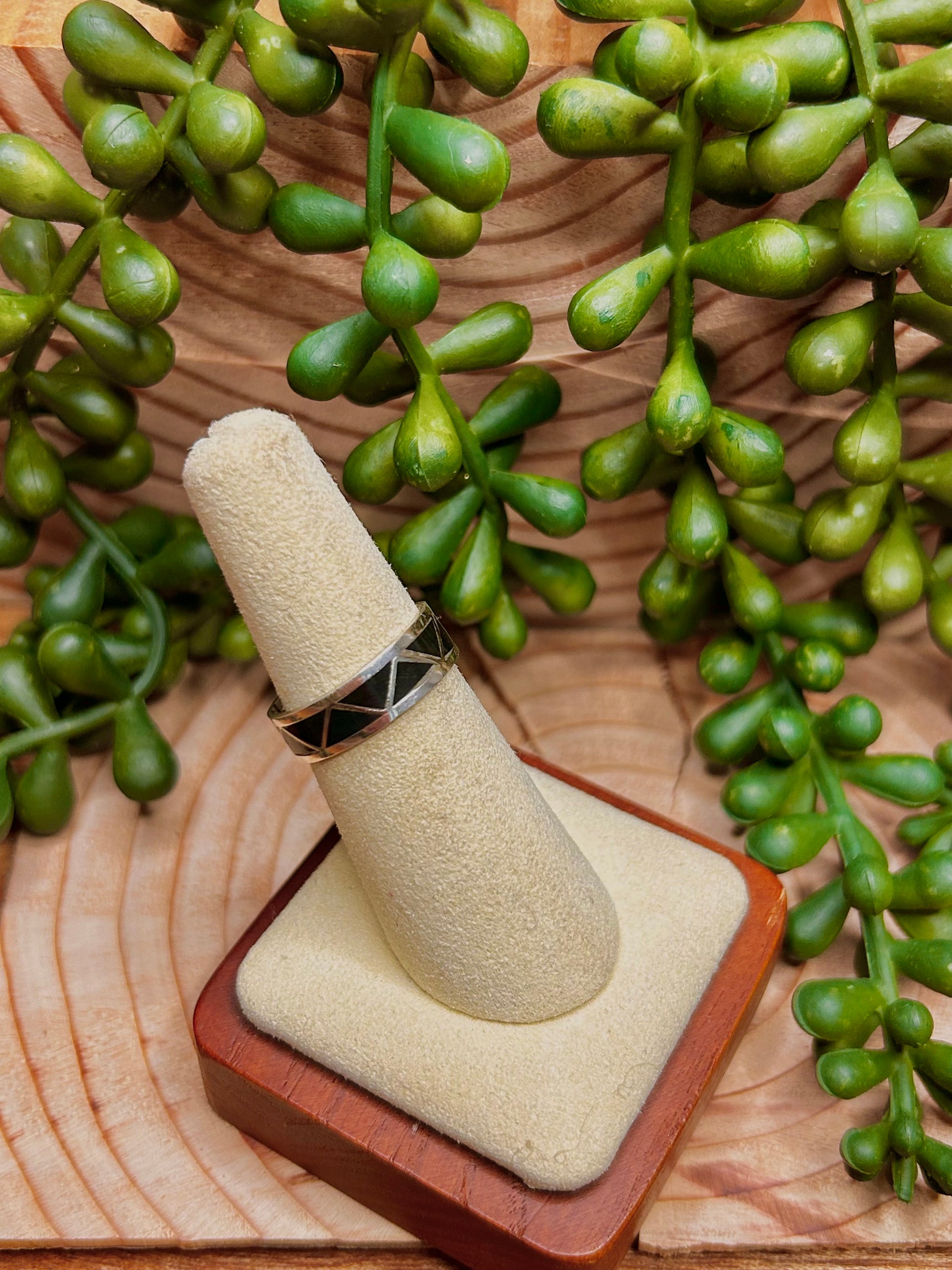 Navajo Made Onxy & Sterling Silver Ring