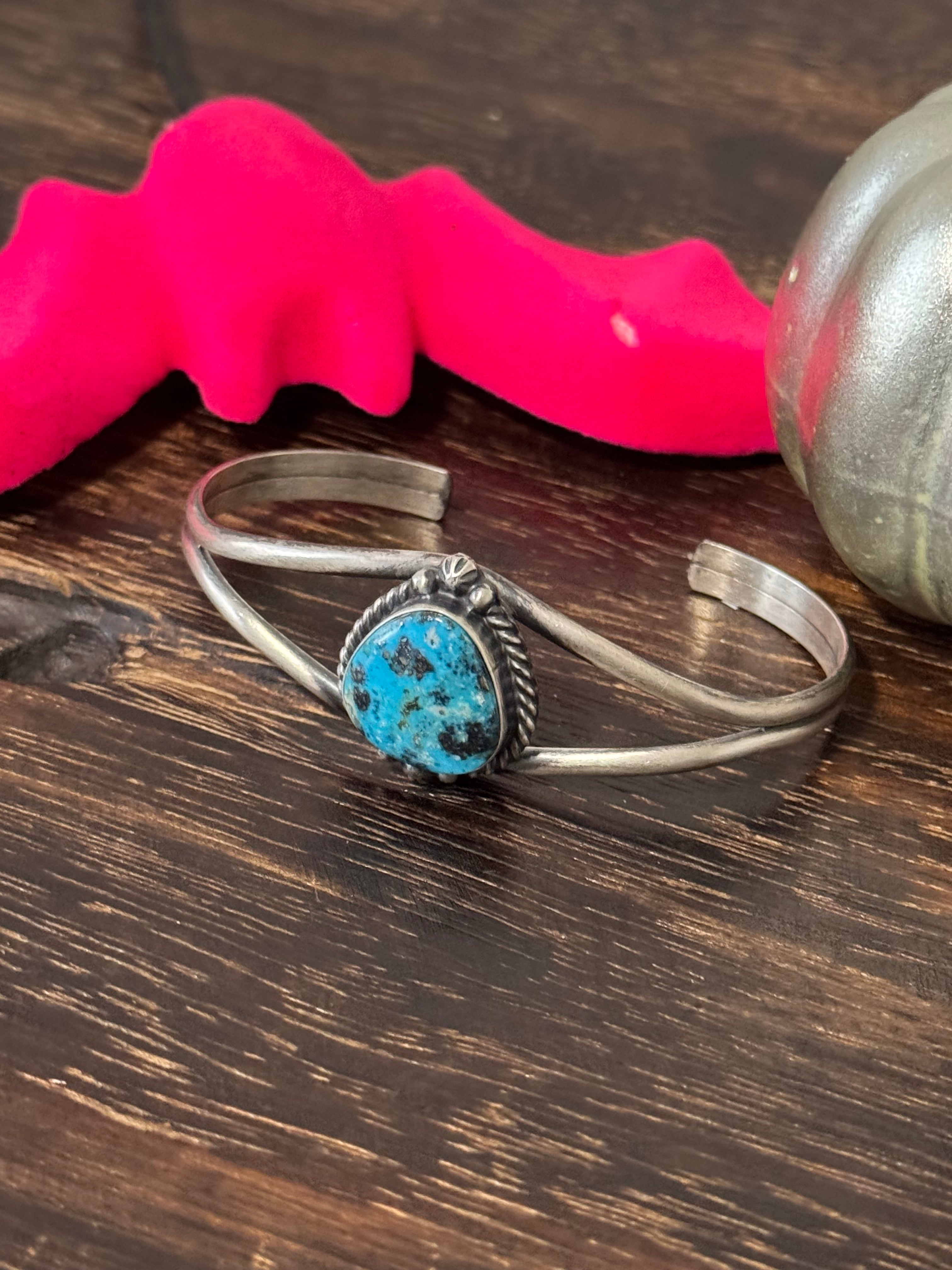 Dave Skeets Blue Ridge Turquoise & Sterling Silver Cuff Bracelet