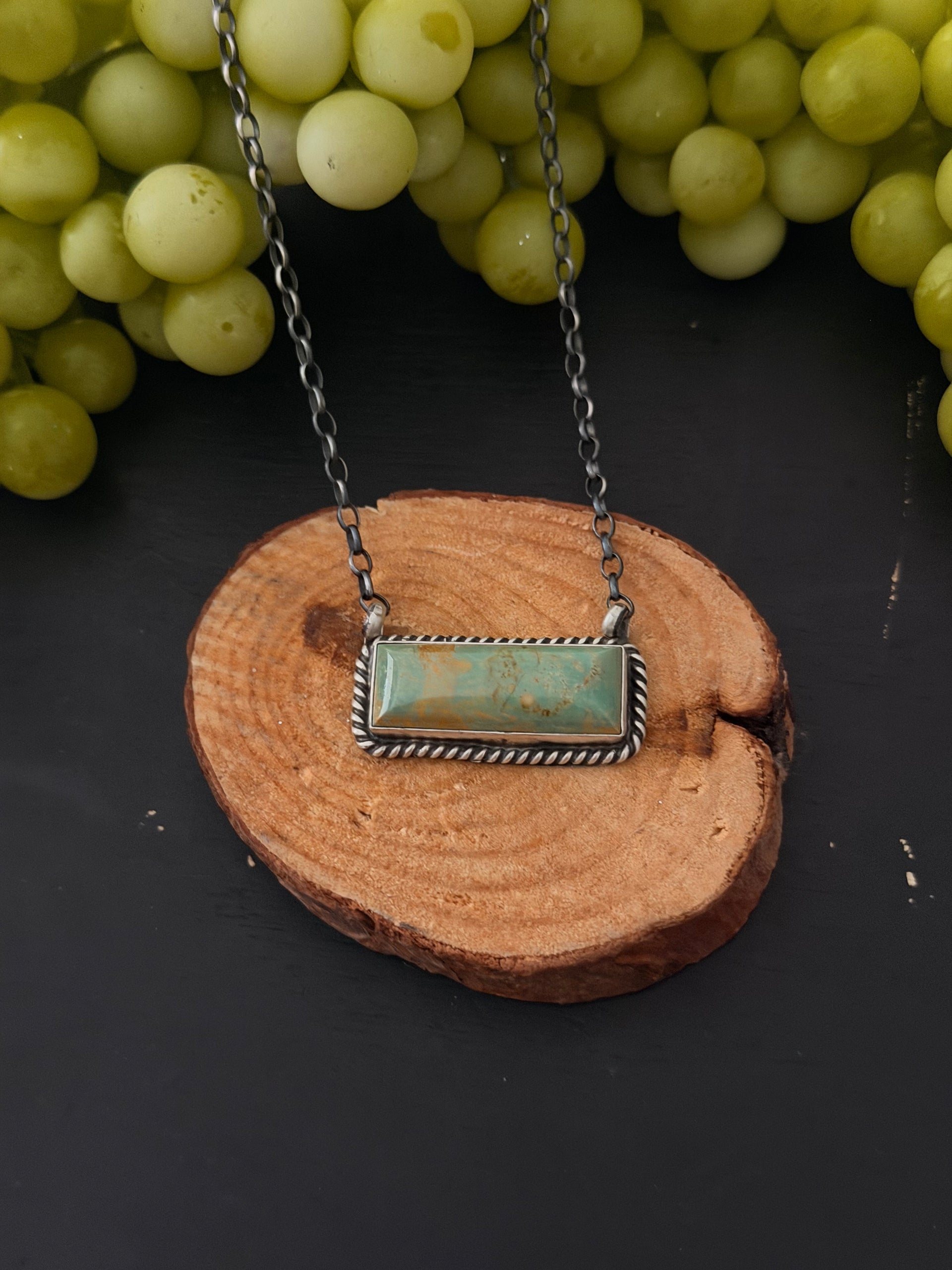 Donovan Skeets Kingman Turquoise & Sterling Silver Bar Necklace