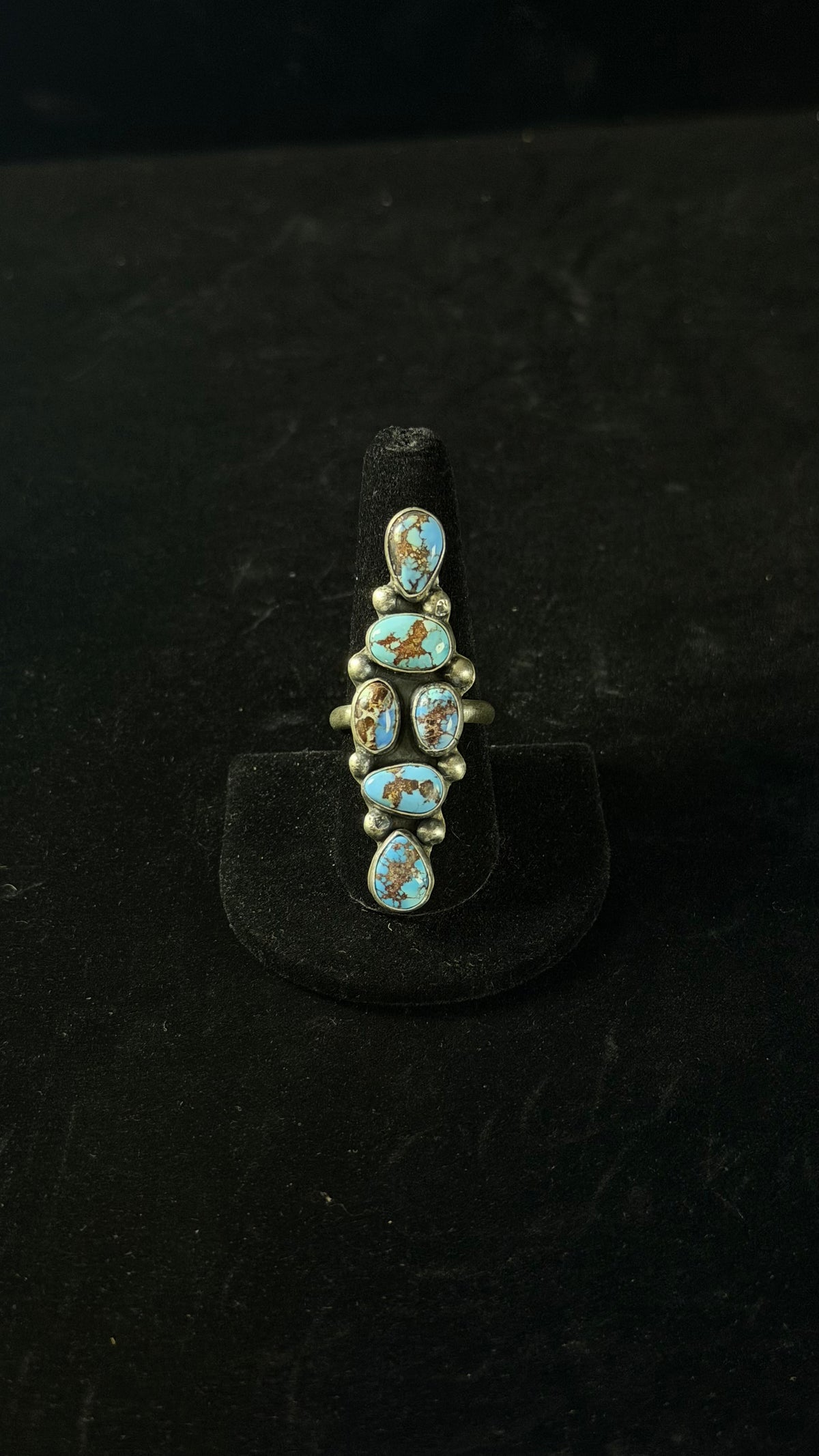 Jameson Garcia Golden Hill Turquoise & Sterling Silver Adjustable Cluster Ring