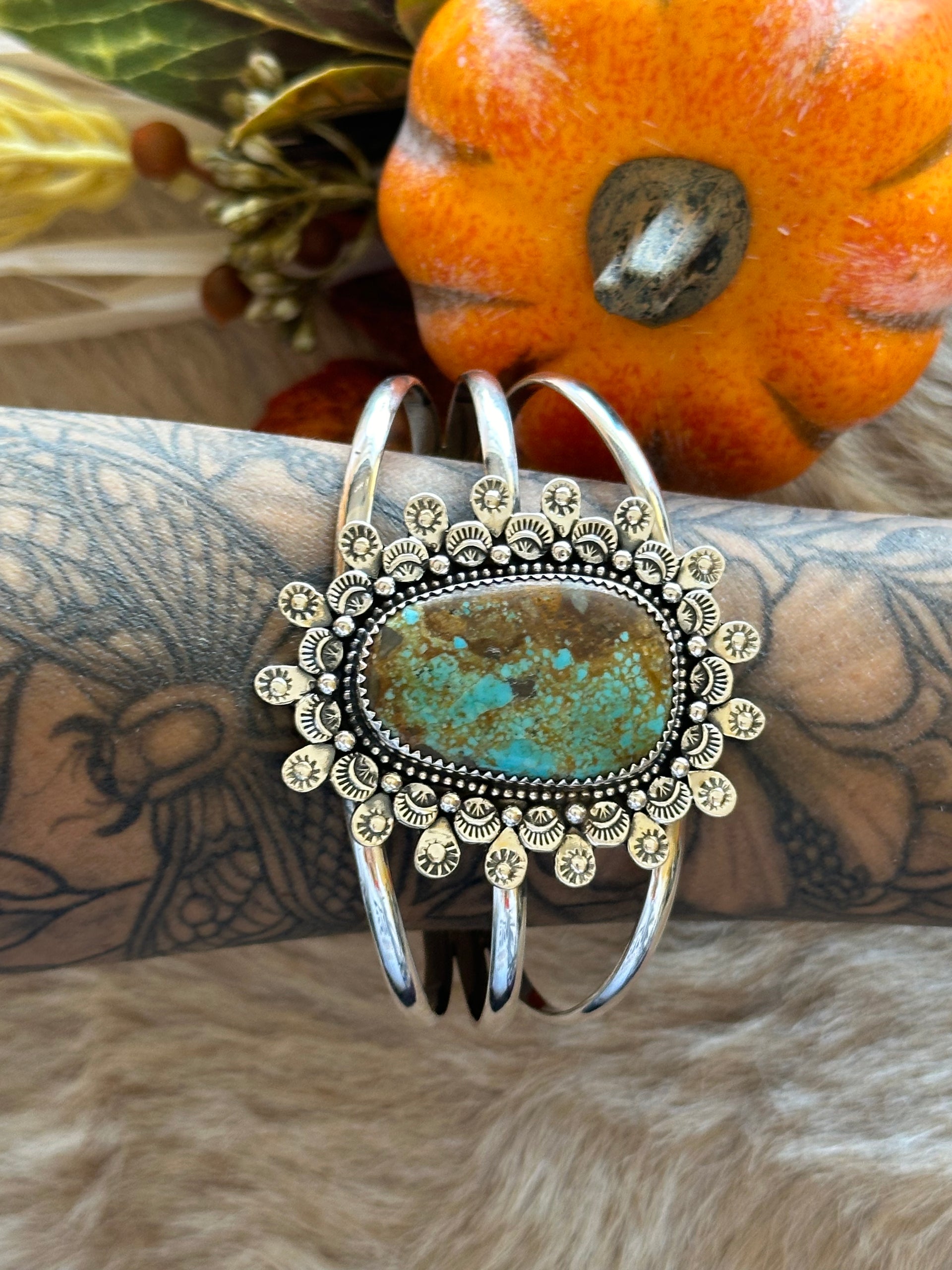 Southwest Made #8 Turquoise & Sterling Silver Cuff Bracelet