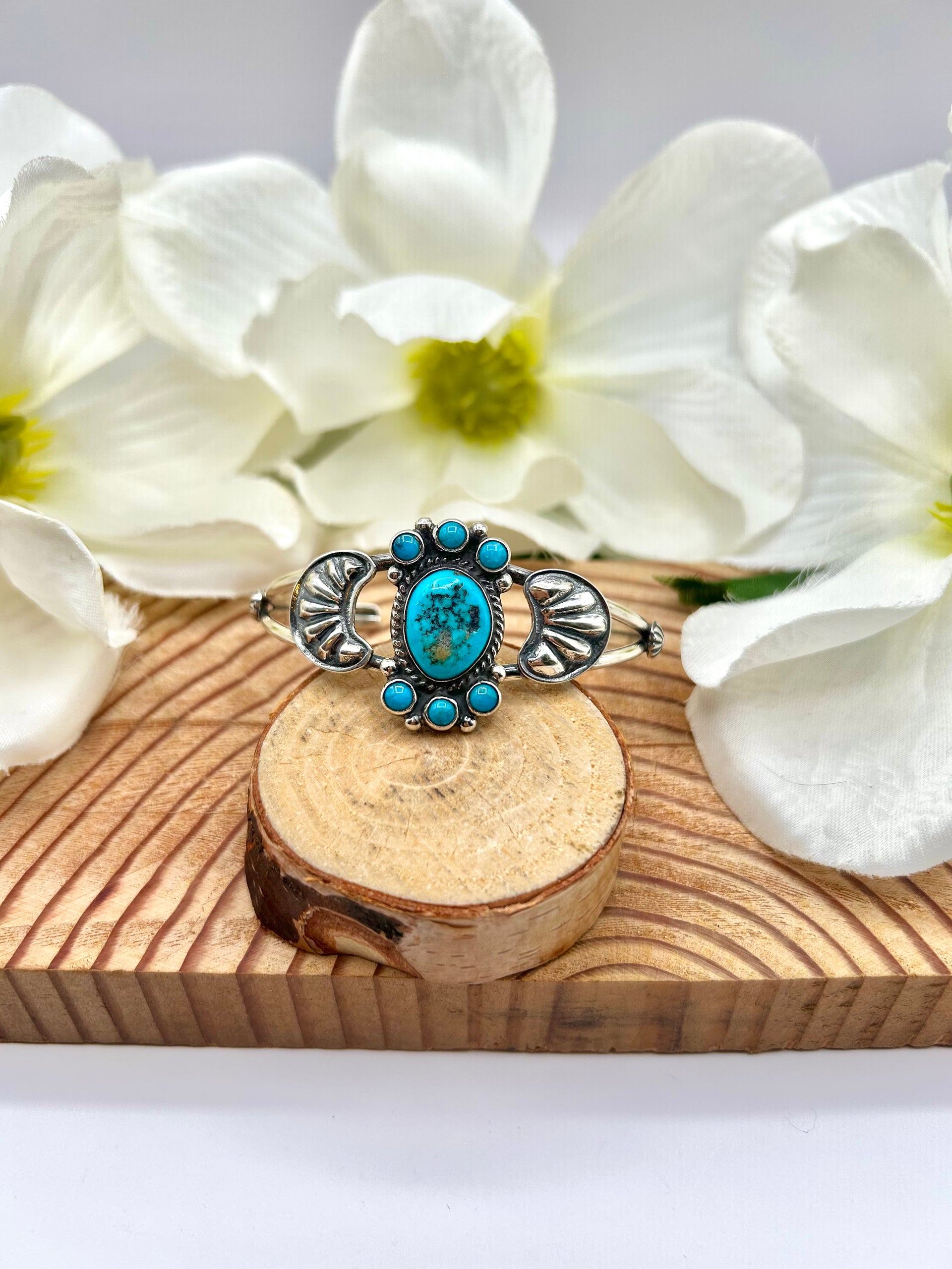 Aaron Davis Kingman Turquoise & Sterling Silver Cuff Bracelet