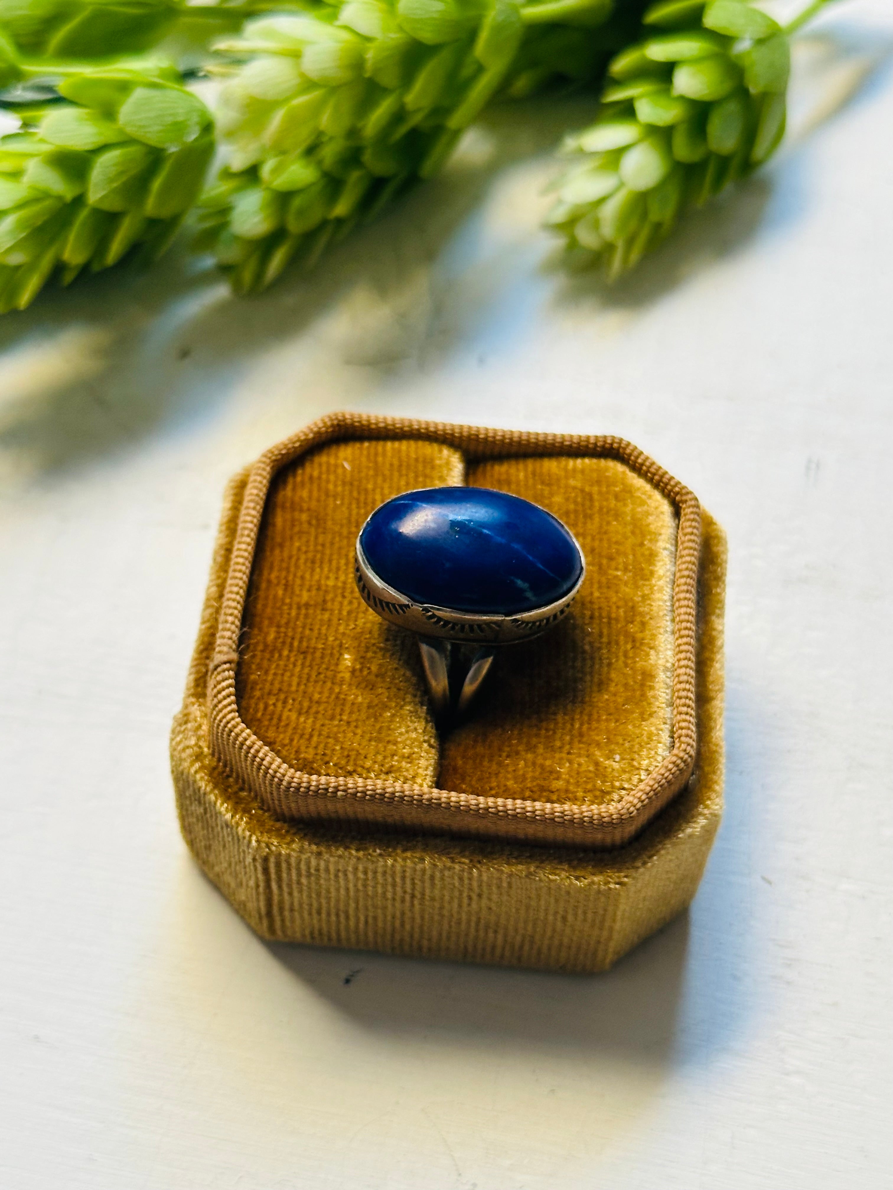 Navajo Made Lapis & Sterling Silver Ring