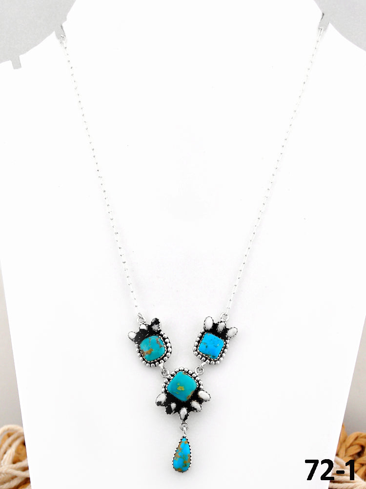 Southwest Handmade Santa Maria with White Buffalo & Sterling Silver Necklace