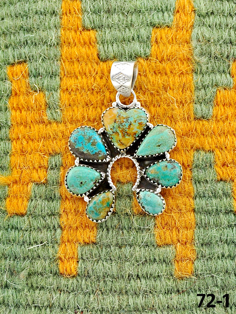 Southwest Made Cripple Creek Turquoise & Sterling Silver Pendant