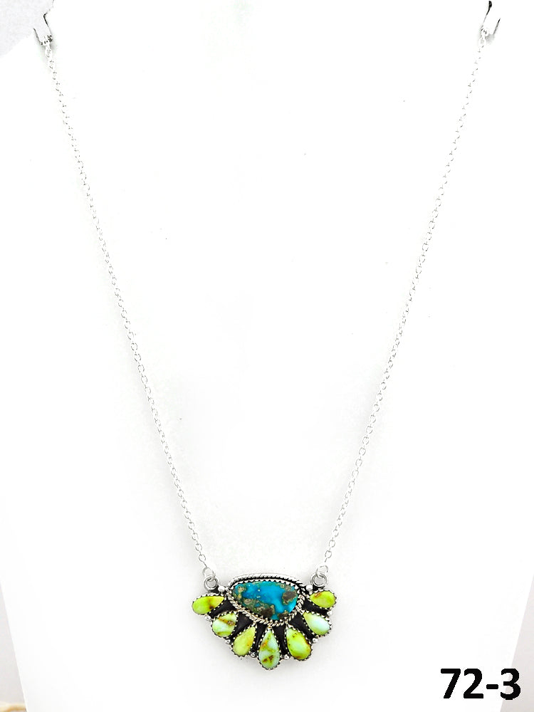 Southwest Made Palomino with Sonoran Turquoise & Sterling Silver Necklace