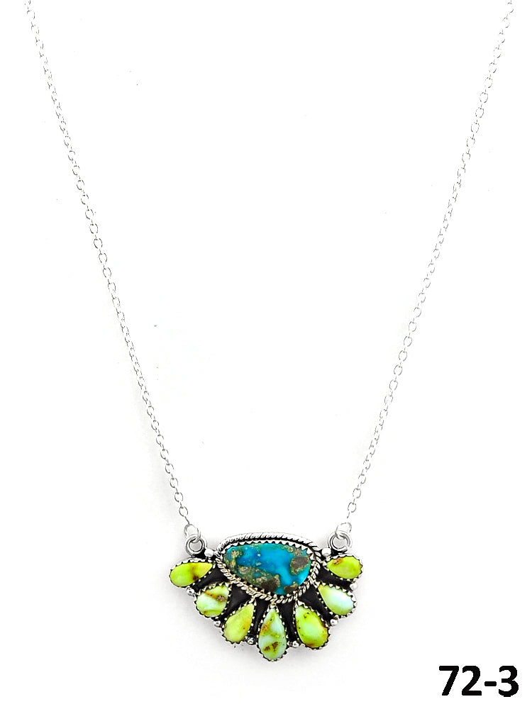Southwest Made Palomino with Sonoran Turquoise & Sterling Silver Necklace