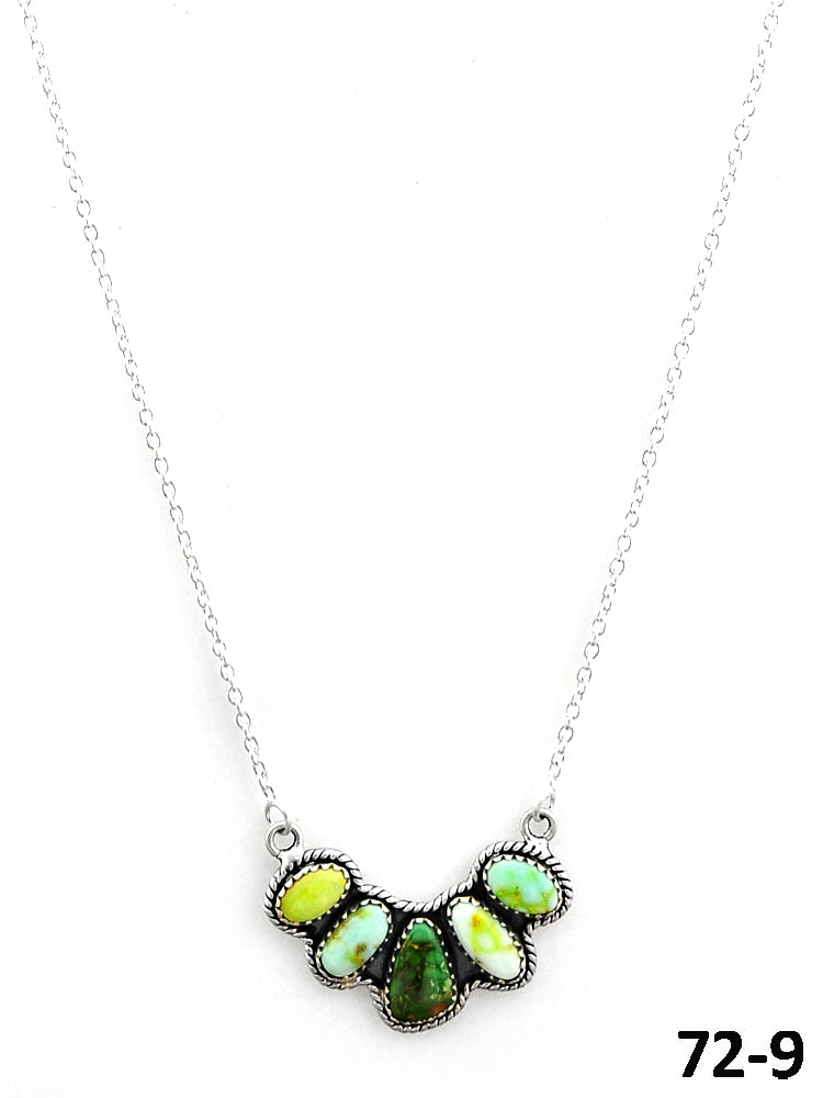 Southwest Made Palomino with Sonoran Turquoise & Sterling Silver Necklace