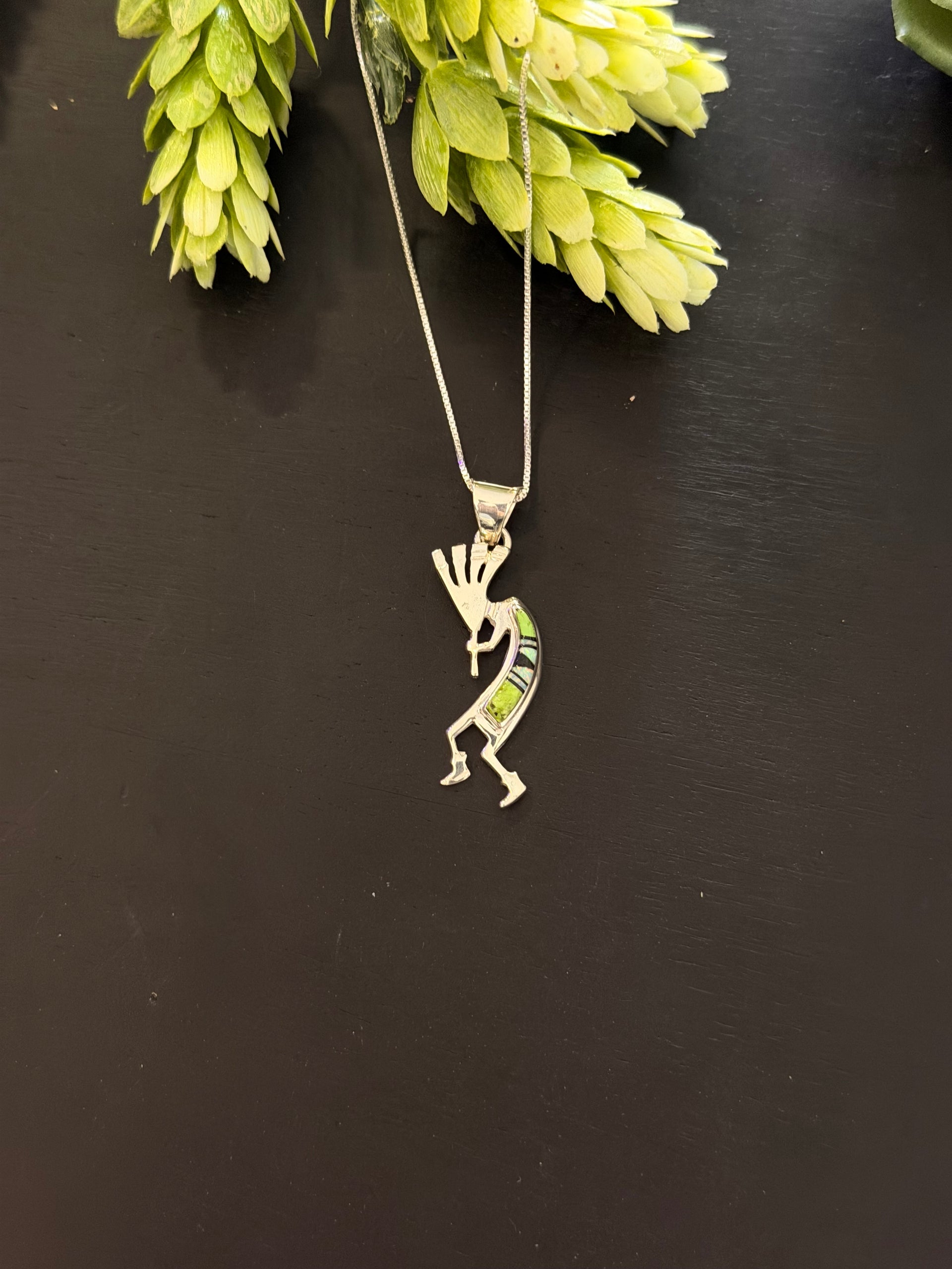 Navajo Made Multi Stone & Sterling Silver Inlay Necklace