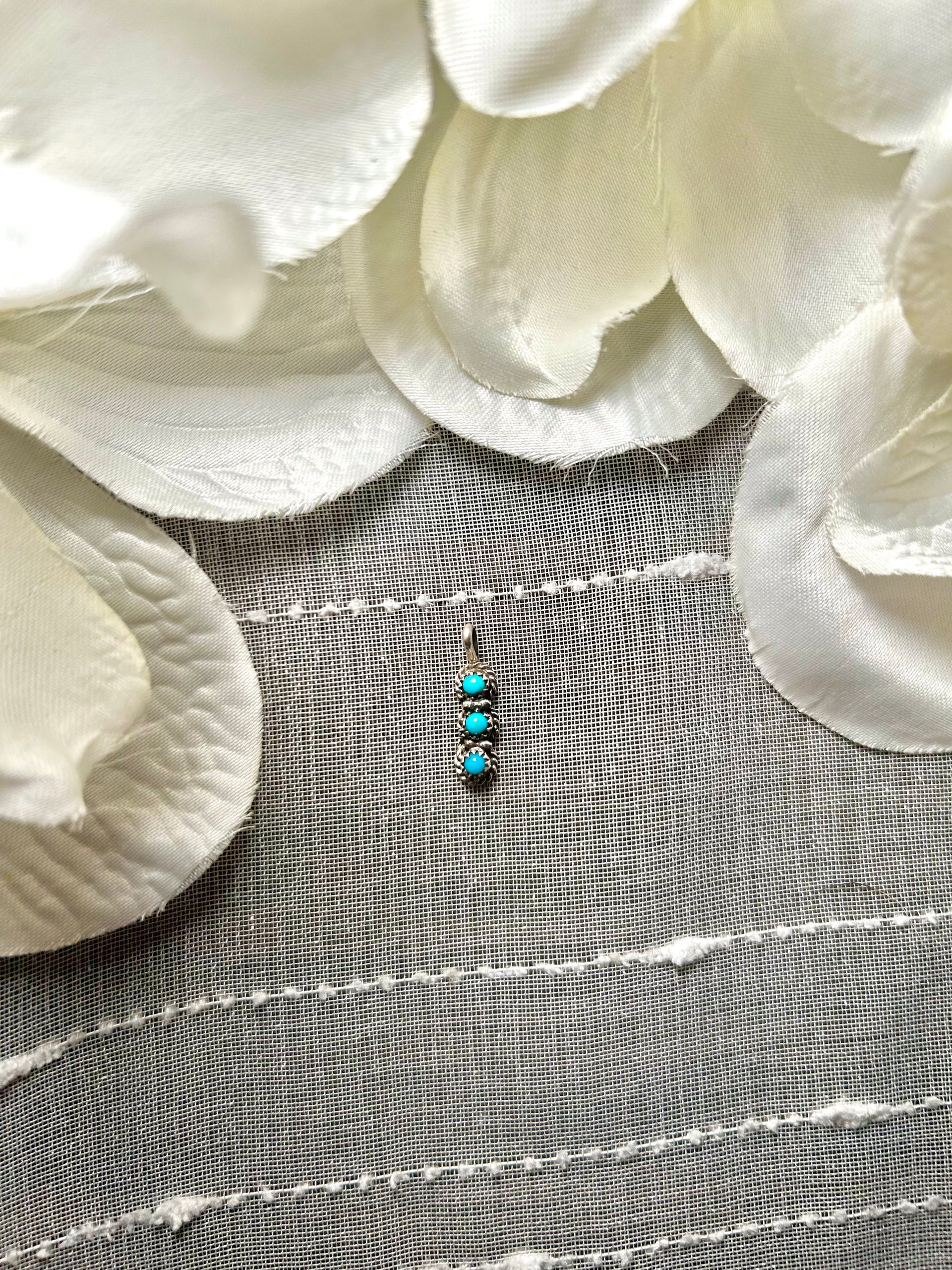 Navajo Made Kingman Turquoise & Sterling Silver Pendant