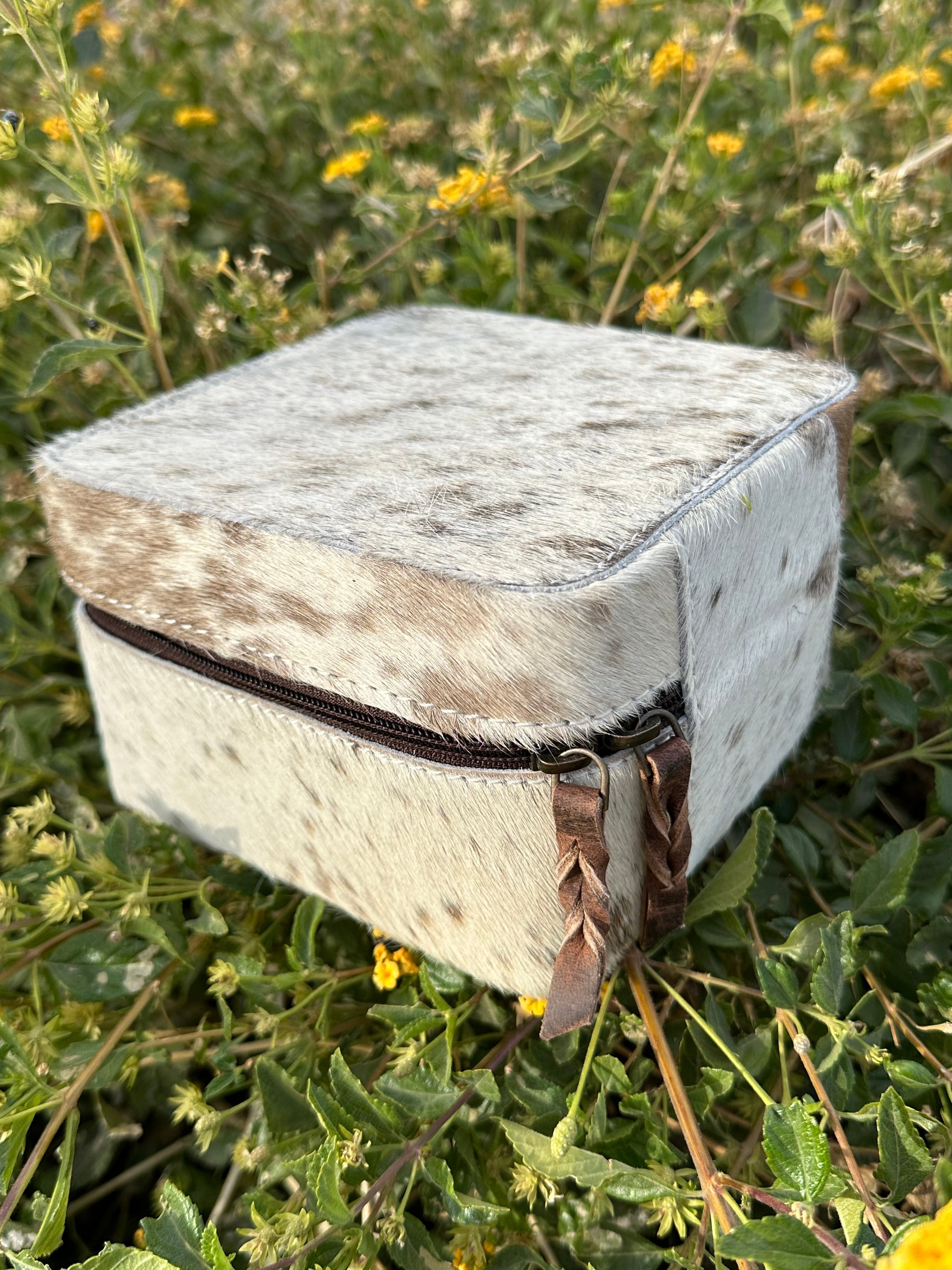 Genuine Leather Cowhide Jewelry Box