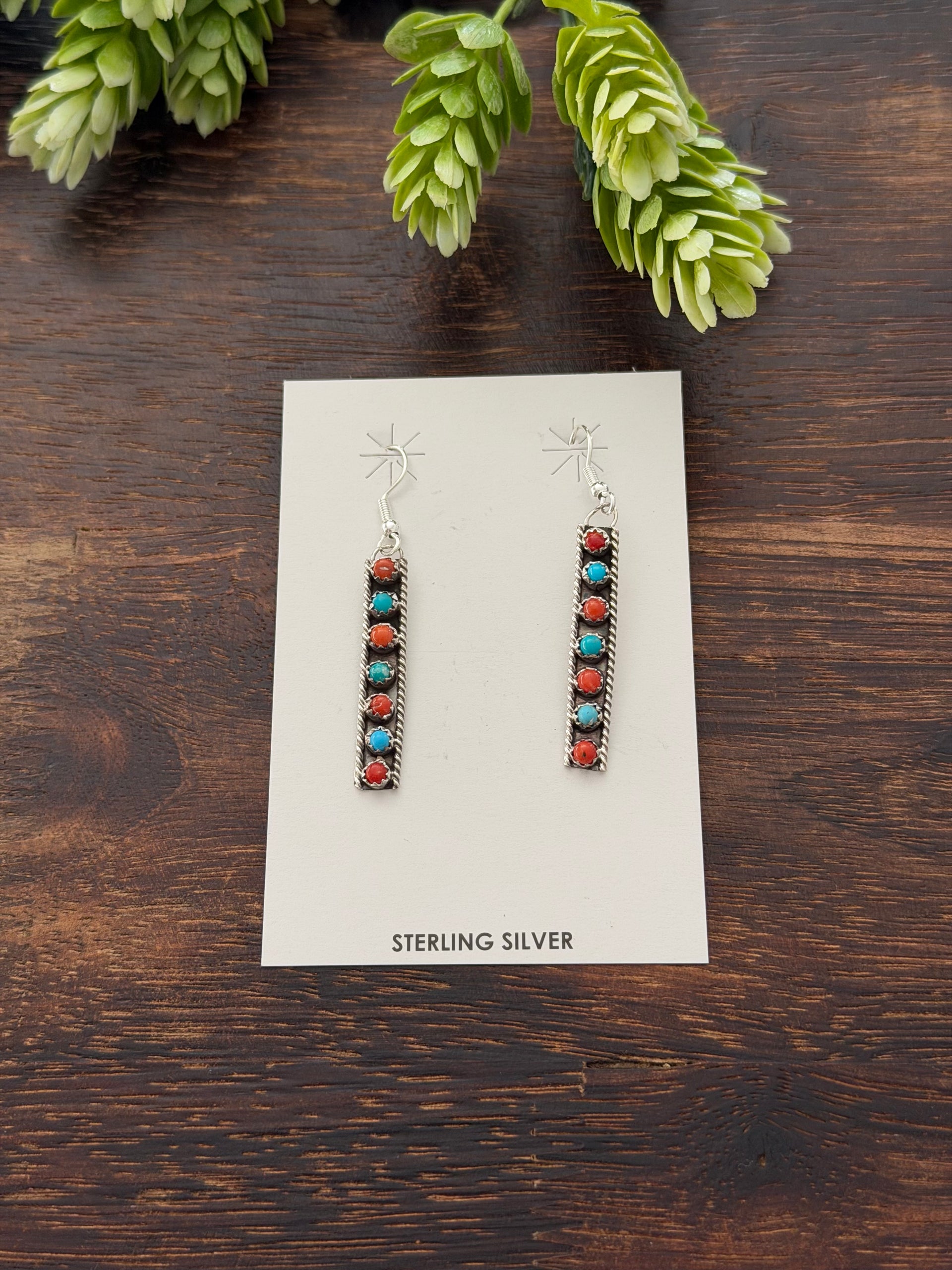 Esther White Multi Stone & Sterling Silver Dangle Earrings