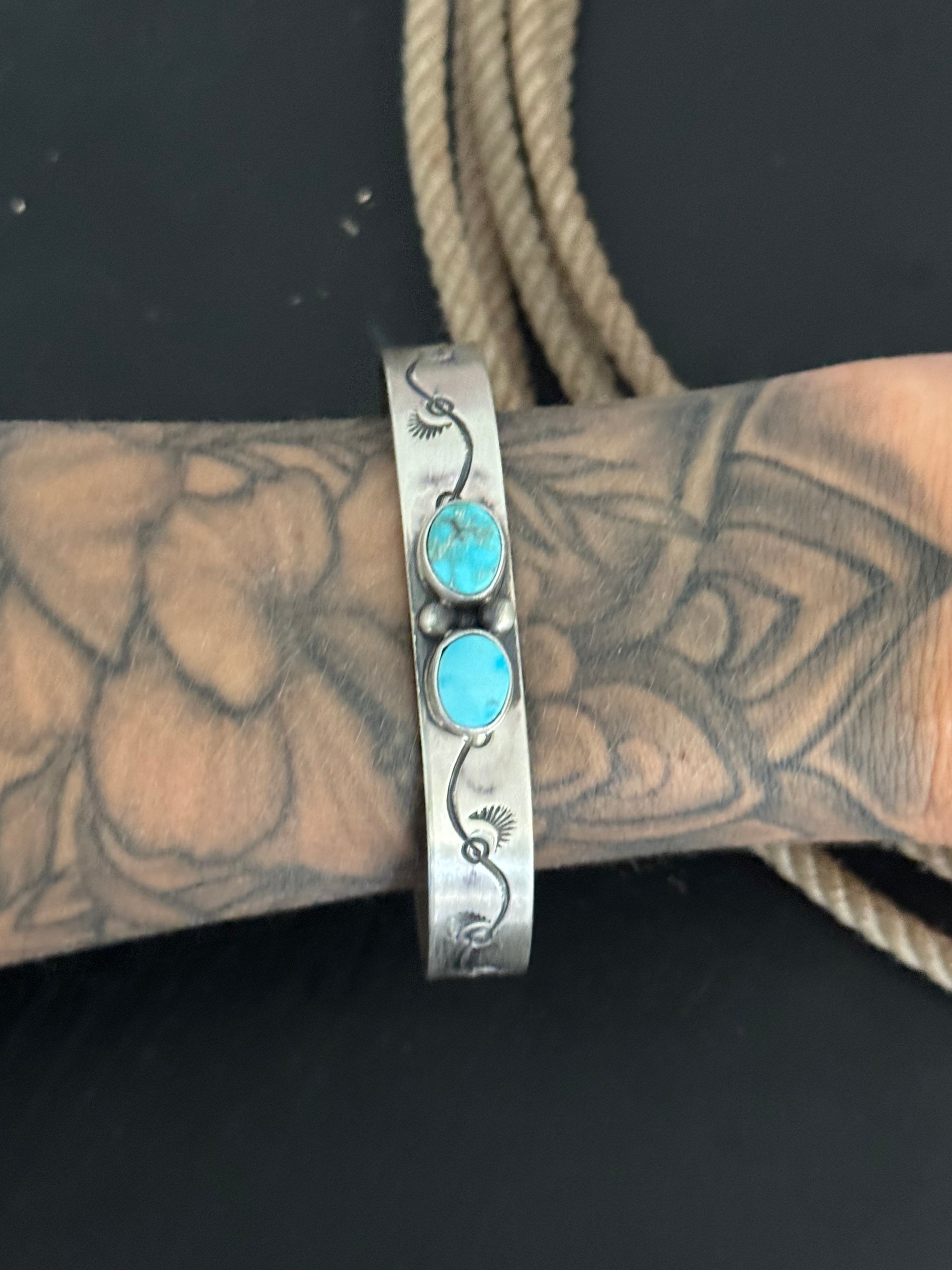 Danny Henio Blue Ridge Turquoise & Sterling Silver Cuff Bracelet
