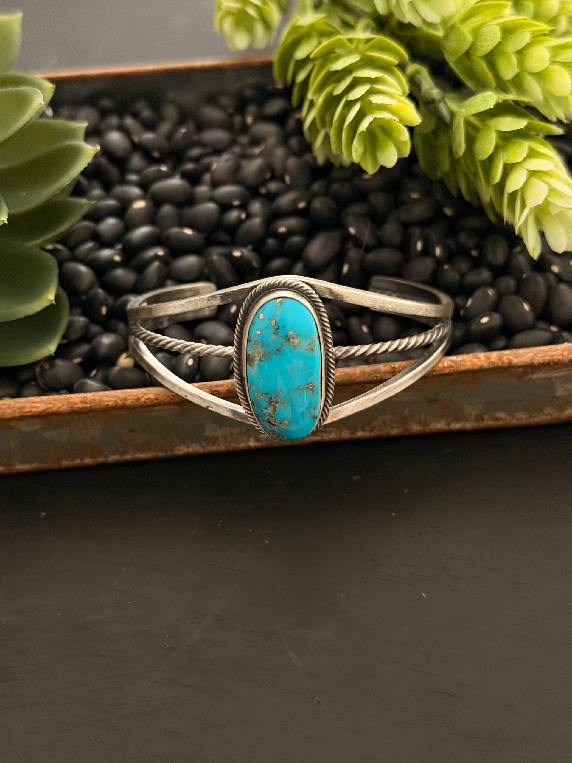 Darrin Livingston Kingman Turquoise & Sterling Silver Cuff Bracelet