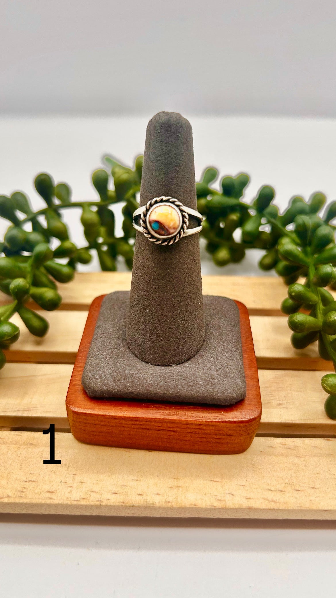 Navajo Made Spiny Mohave Turquoise & Sterling Silver Ring
