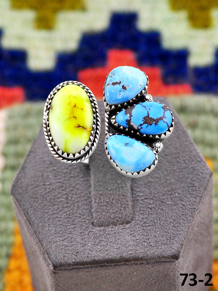 Southwest Handmade Palomino with Golden Hills & Sterling Silver Adjustable Ring