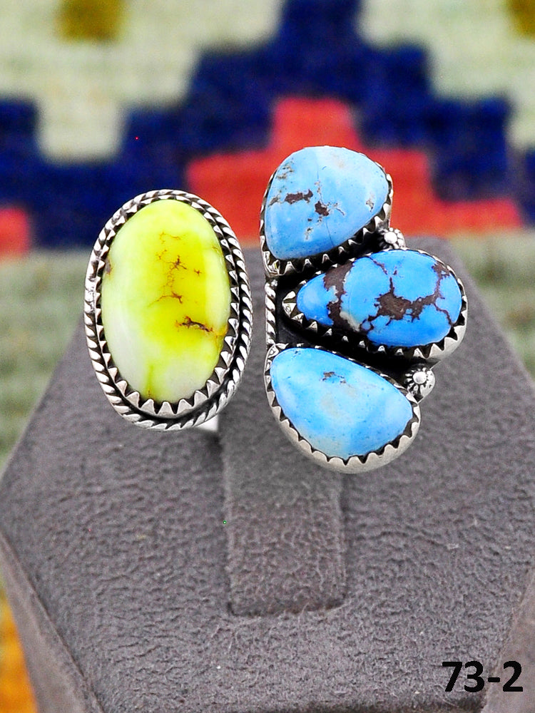 Southwest Handmade Palomino with Golden Hills & Sterling Silver Adjustable Ring