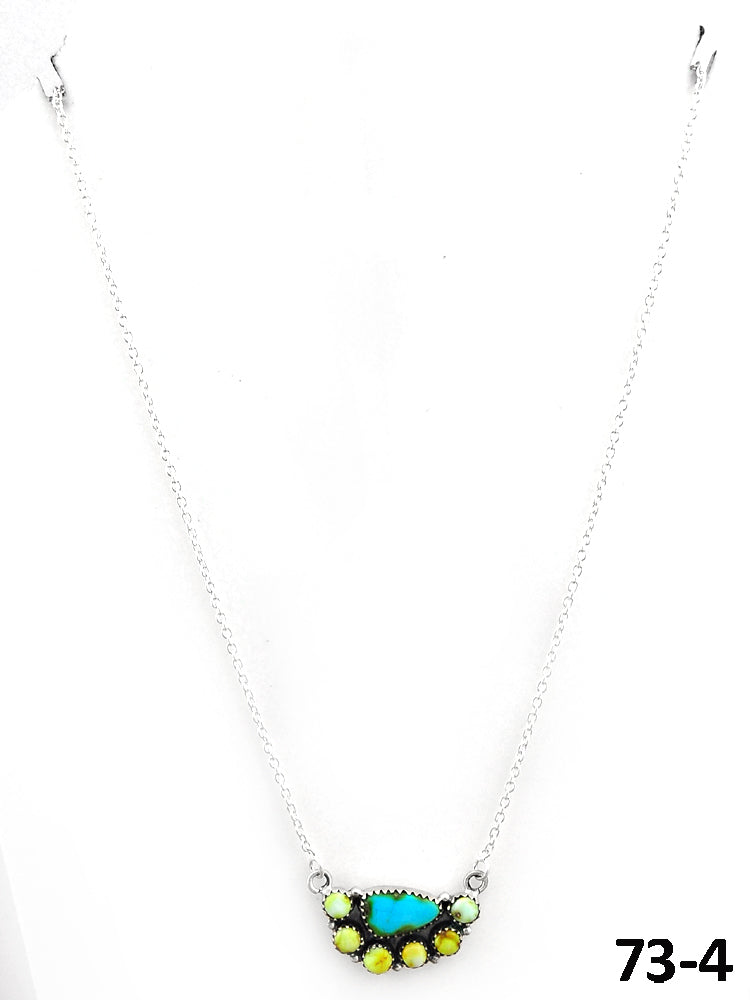 Southwest Made Palomino with Sonoran Turquoise & Sterling Silver Necklace