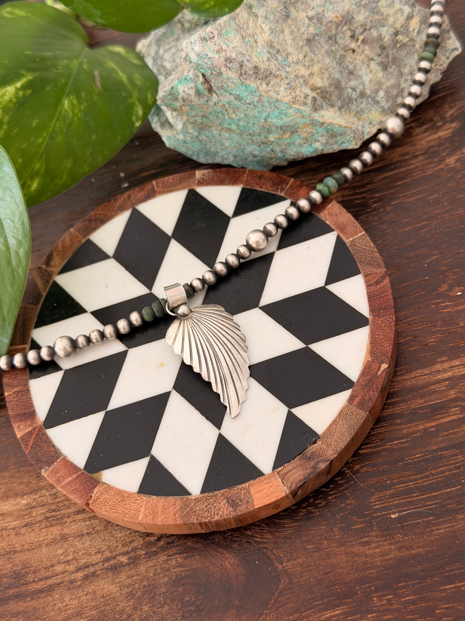 Navajo Made Sterling Silver Feather Pendant