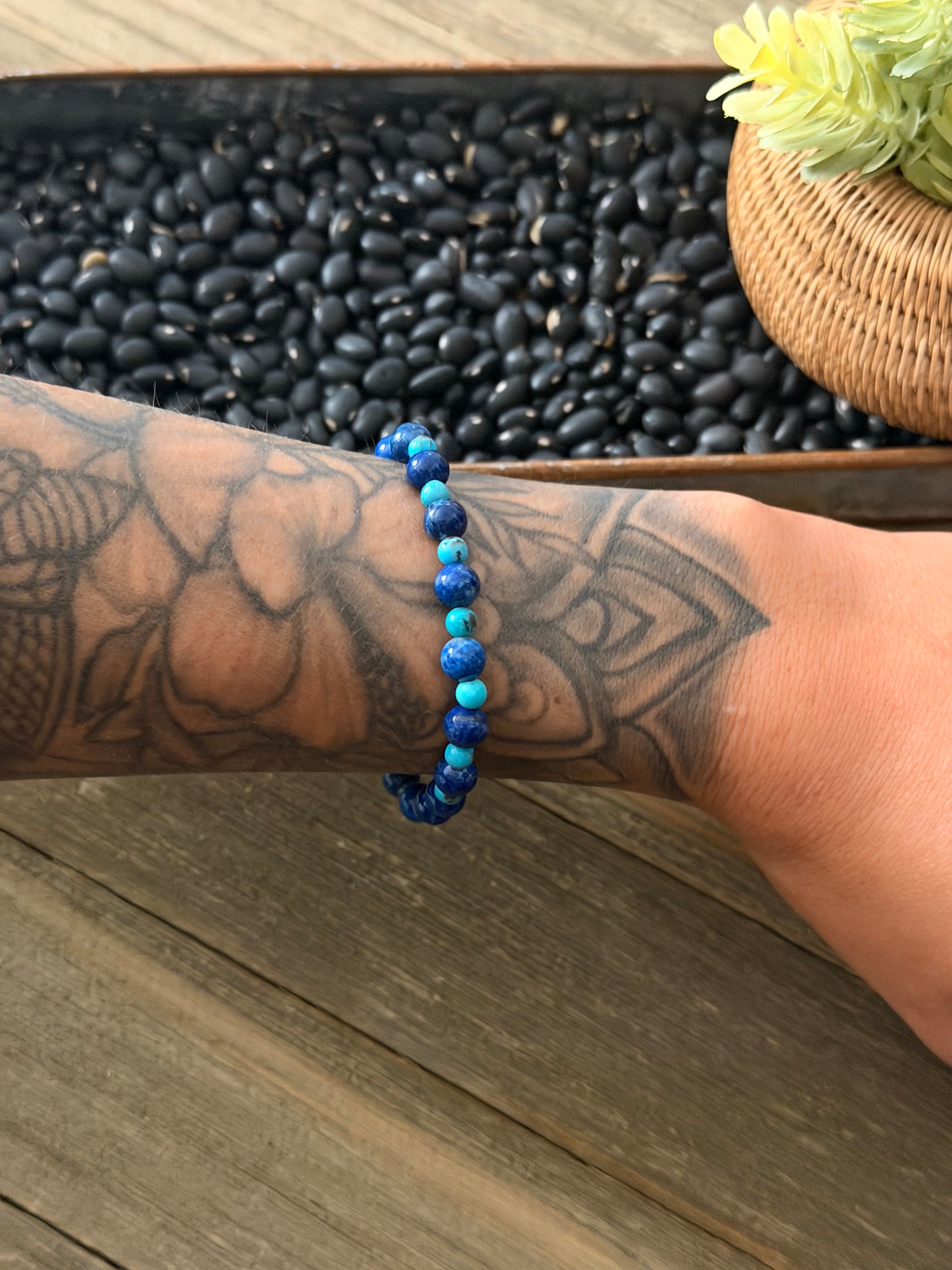 Navajo Strung Multi Stone Stretch Beaded Bracelet