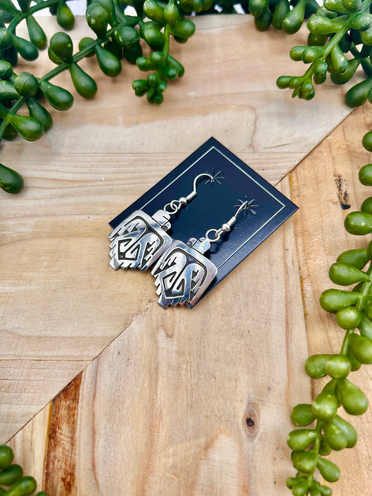 Navajo Made Sterling Silver Hook Earrings