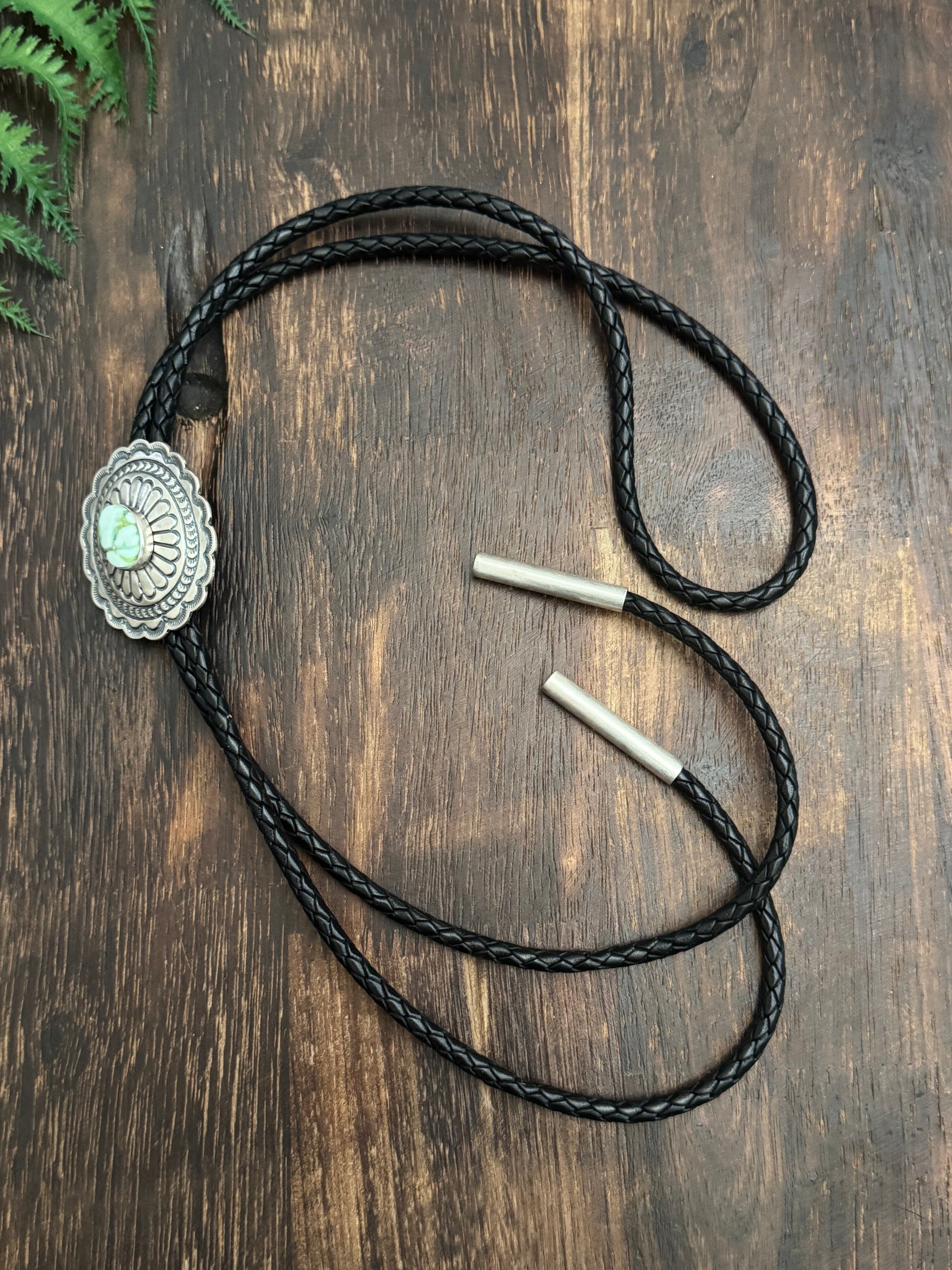 Sharon Francisco Palomino Variscite & Sterling Silver Bolo Tie